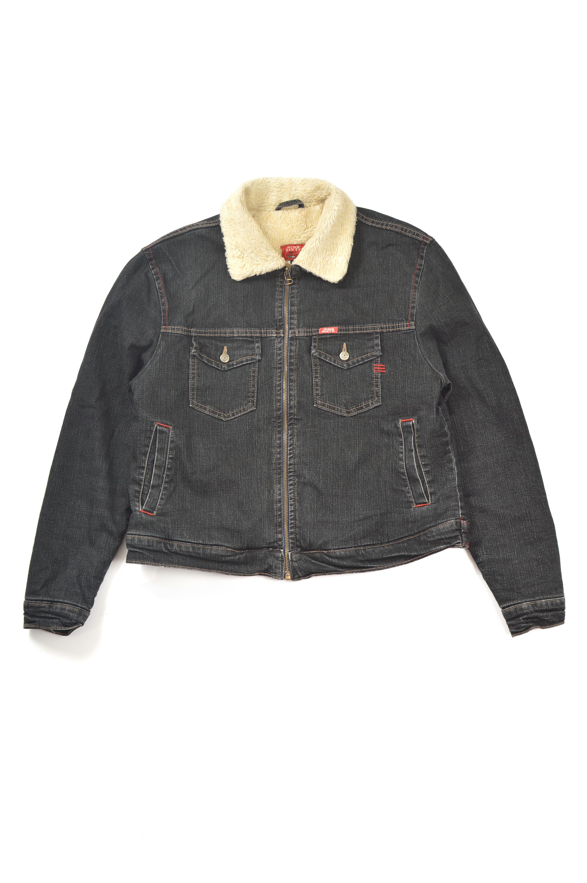 Miss Sixty Vintage Y2K Sherpa Lined Denim Jacket
