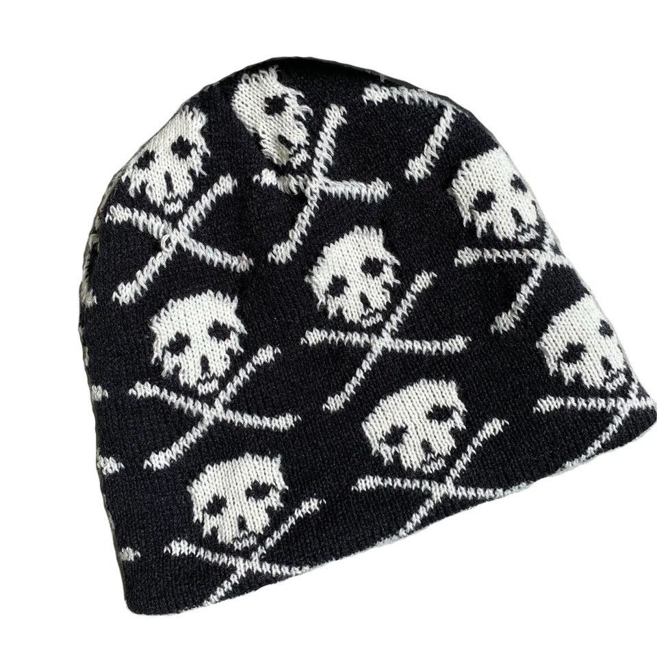 Japanese Brand × Vintage Skeleton beanie hat punk rock Gothic style Size ONE SIZE - 6 Thumbnail