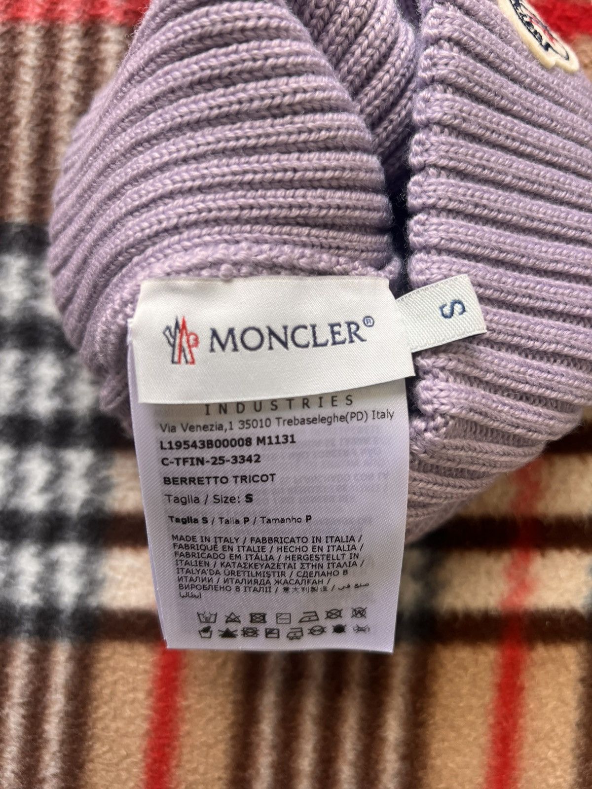 Moncler Moncler Berretto Tricot Beanie Lilac cap hat wool logo purpl Size ONE SIZE - 14 Thumbnail