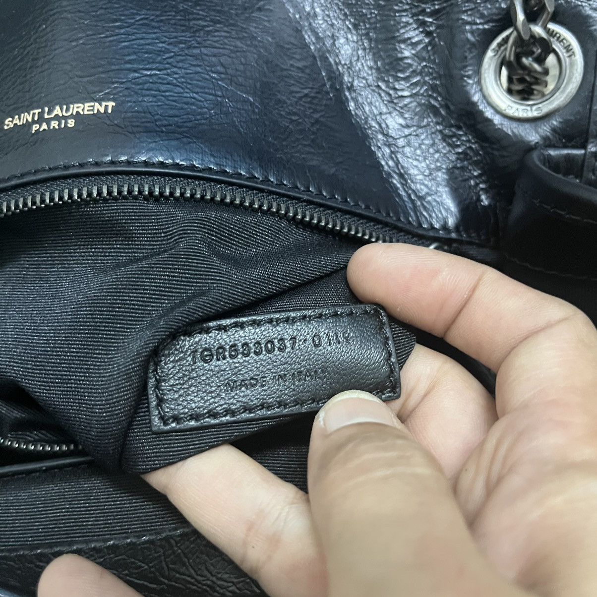 Saint Laurent Paris Authentic Yvest Saint Lauren Niki Chain Leather Shoulder Bag Size ONE SIZE - 11 Thumbnail