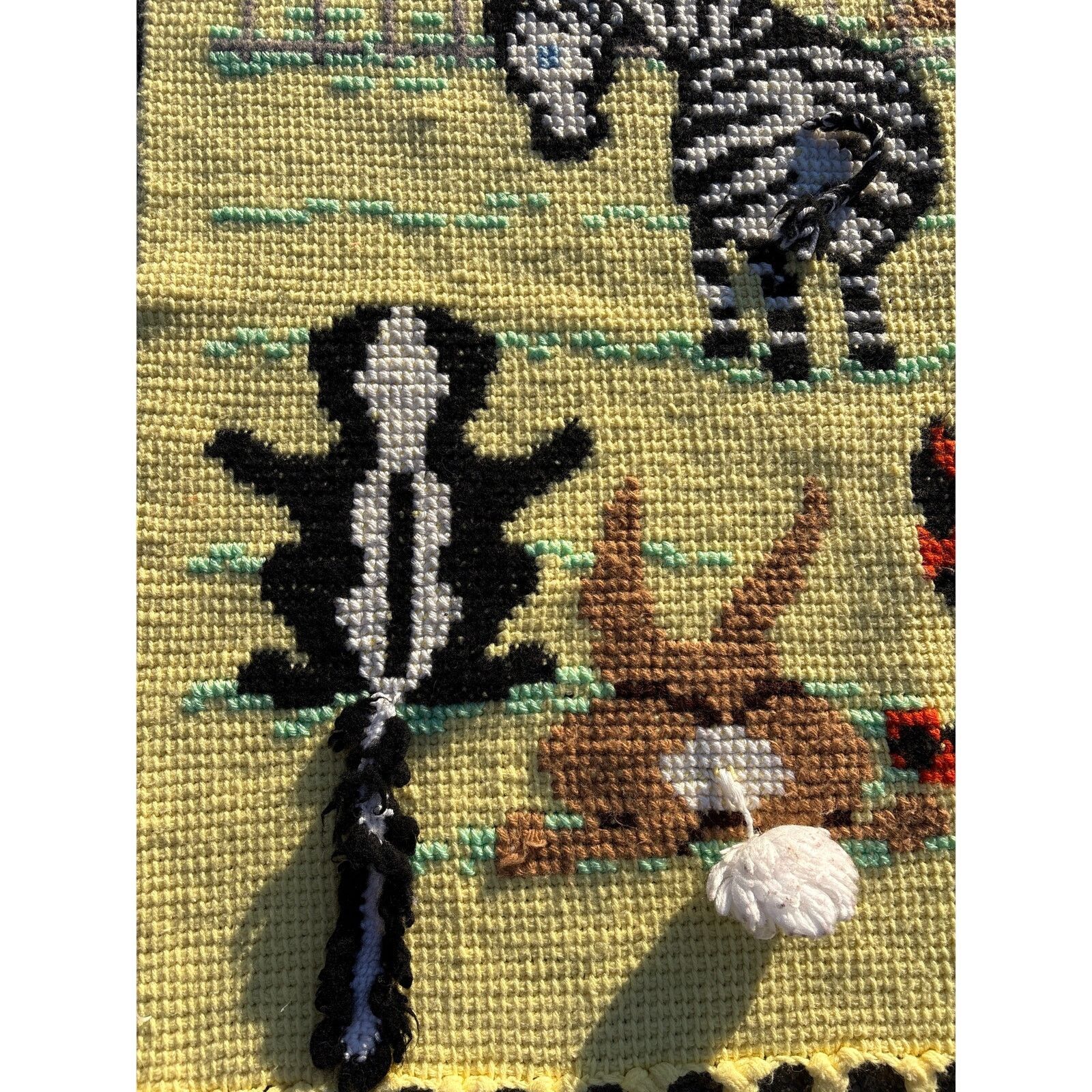 Handmade Animal tails handmade blanket 41x42 crochet knit nursery Size ONE SIZE - 5 Thumbnail