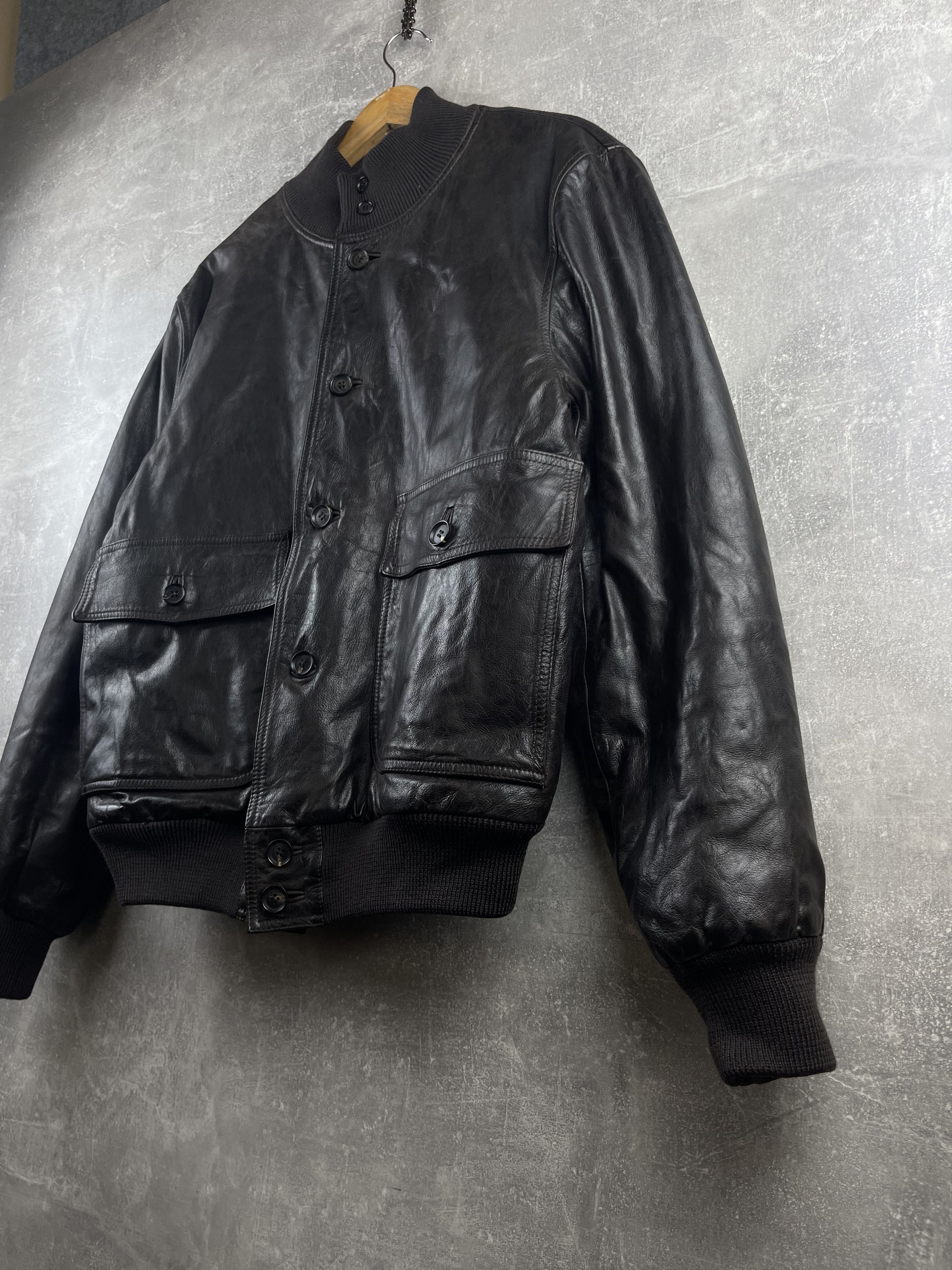 Isaia ISAIA Napoli vintage leather bomber jacket cashmere/viscosa Size US L / EU 52-54 / 3 - 3 Thumbnail