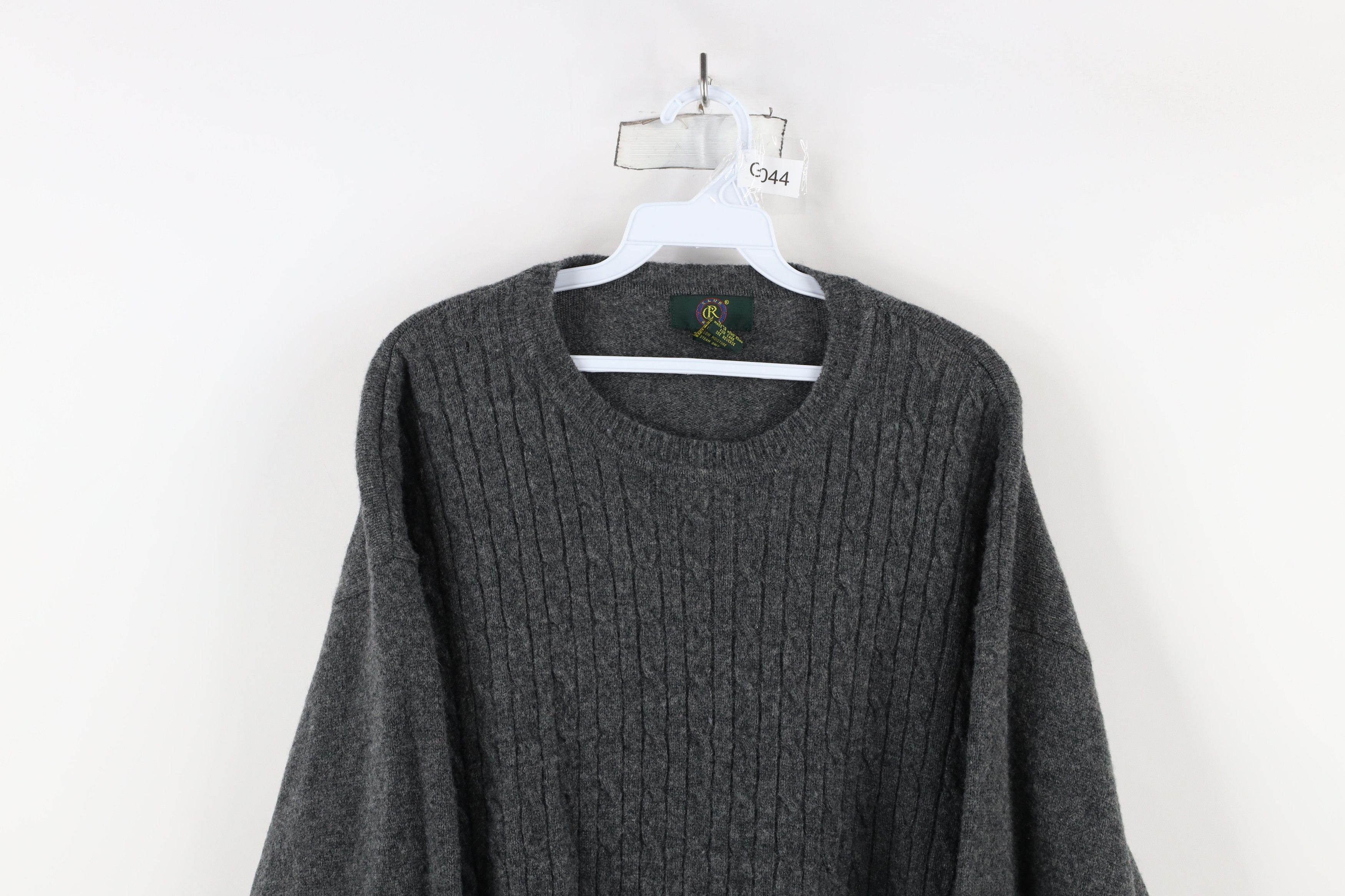 Vintage Vintage 90s Streetwear Wool Cable Knit Crewneck Sweater Size US XXL / EU 58 / 5 - 2 Thumbnail