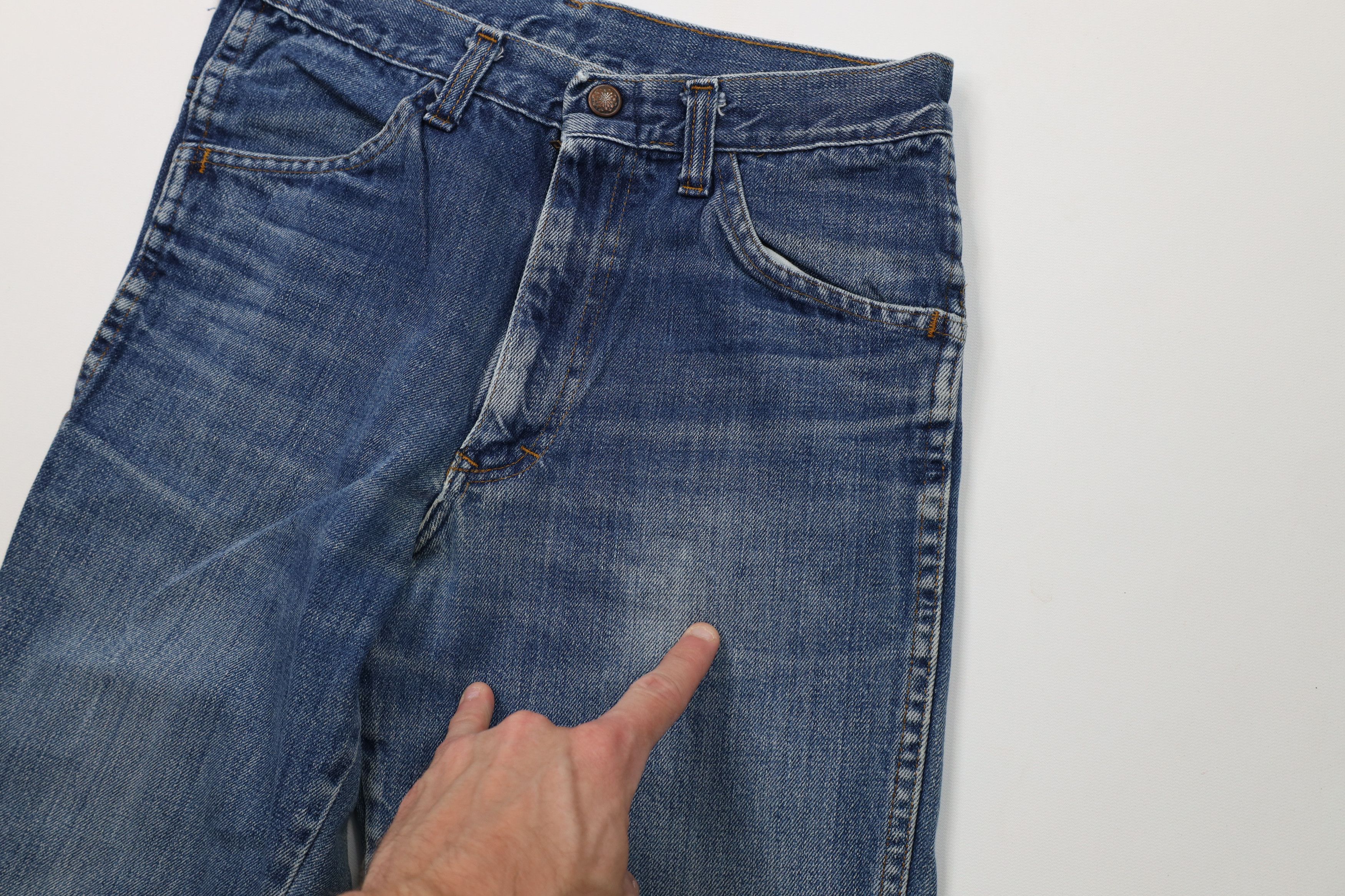 Vintage Vintage 70s Streetwear Straight Leg Denim Jeans Blue Cotton Size 27" / US 4 / IT 40 - 7 Thumbnail