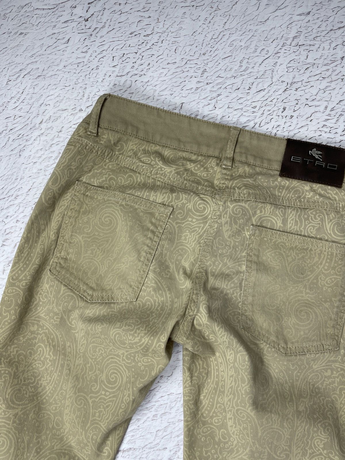 Etro Etro Milano paisley cotton beige gold casual pants Size 27" / US 4 / IT 40 - 17 Thumbnail