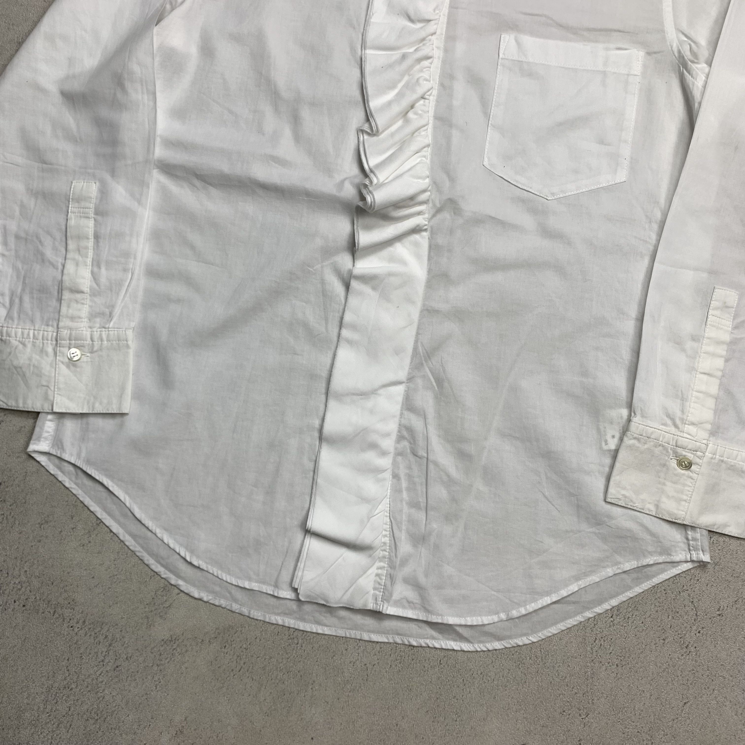 Yohji Yamamoto Y's Button Up Shirt Ruffle Frilled Placket Size S / US 4 / IT 40 - 4 Thumbnail