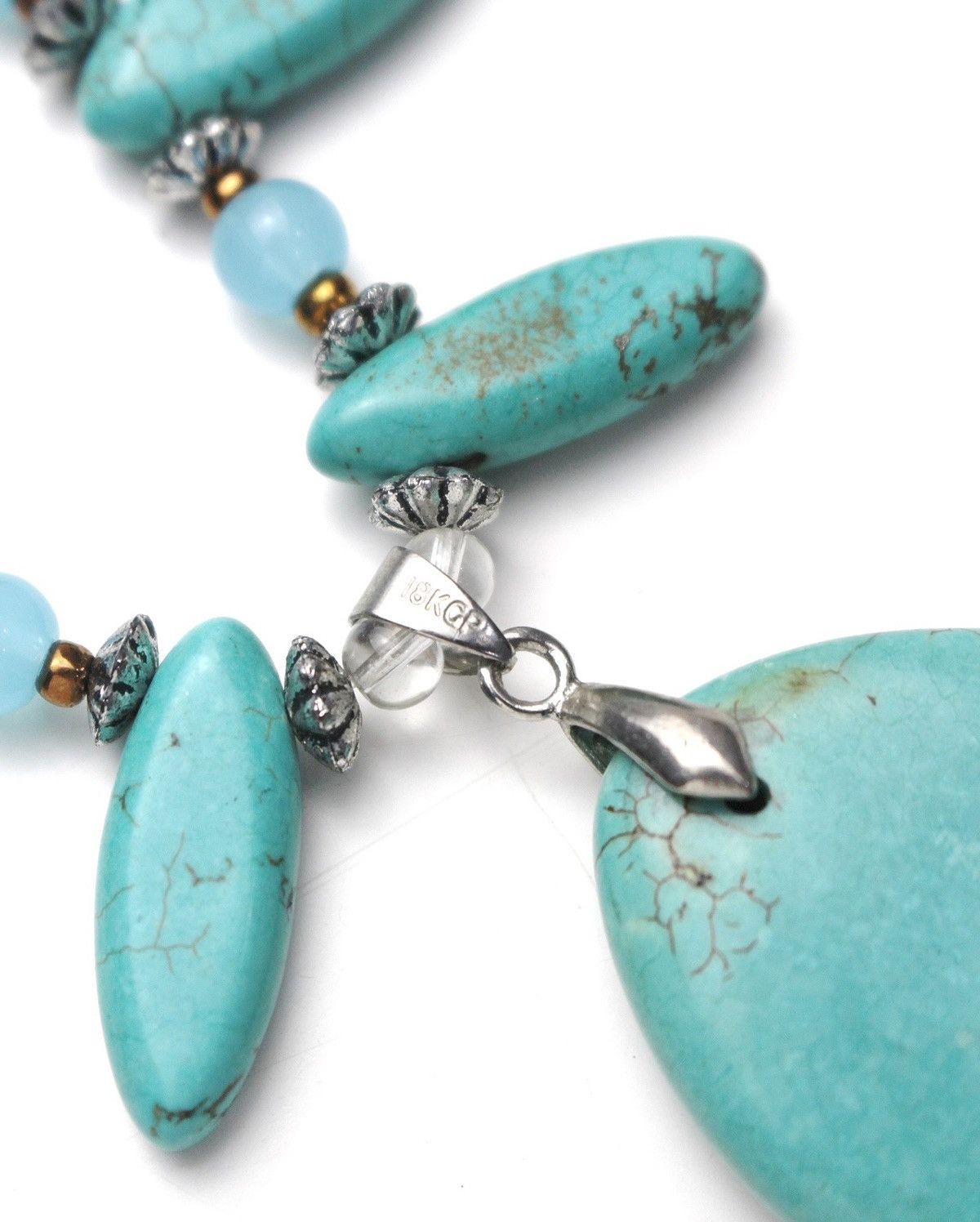 Native 2000S JAPANESE MADE TURQUOISE TEARDROP BEADED NECKLACE Size ONE SIZE - 4 Thumbnail