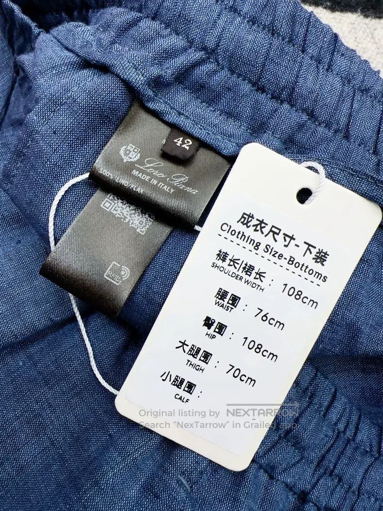 Loro Piana Loro Piana Denim Blue Linen Wide Leg Trousers Size 27" / US 4 / IT 40 - 7 Thumbnail