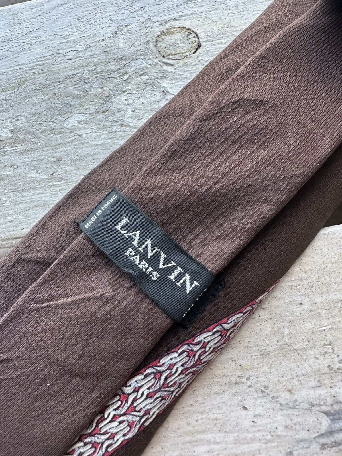 Lanvin × Vintage 🚨VINTAGE 90s Lanvin Men’s Tie Pure Silk luxury old money Size ONE SIZE - 4 Thumbnail