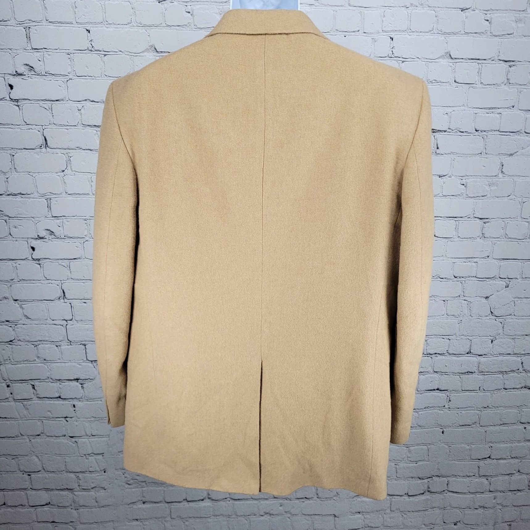 Lands' End Lands' End Blazer Sport Coat 2 Button Single Vented Notch Mens 43 Regular Brown Camelhair 100% Camelhair/Acetate Lining Long Size 46R - 2 Thumbnail