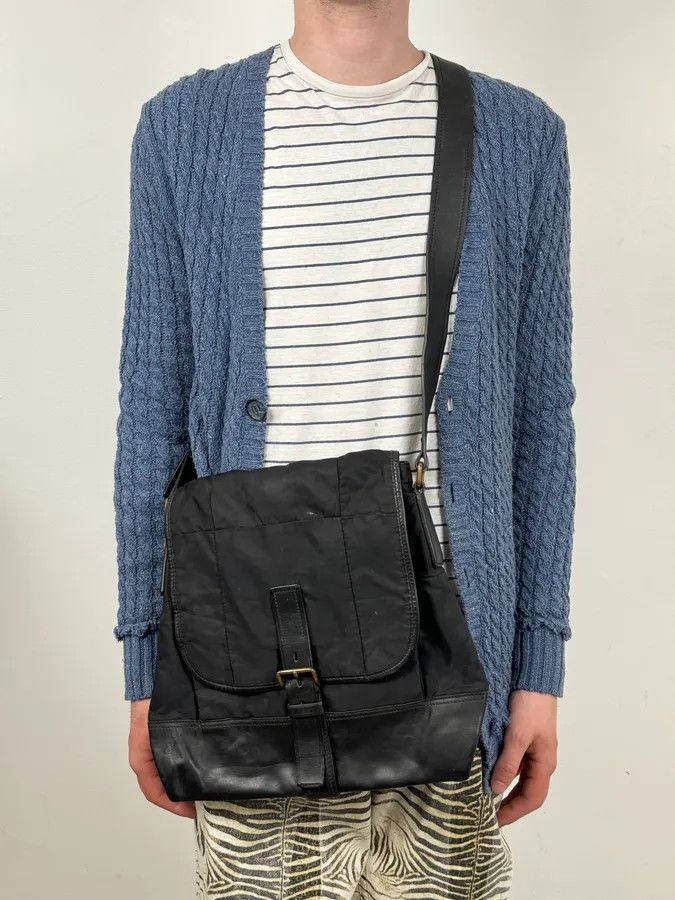Prada 2000s Prada Black Hybrid Nylon Leather Shoulder Bag Size ONE SIZE - 2 Thumbnail