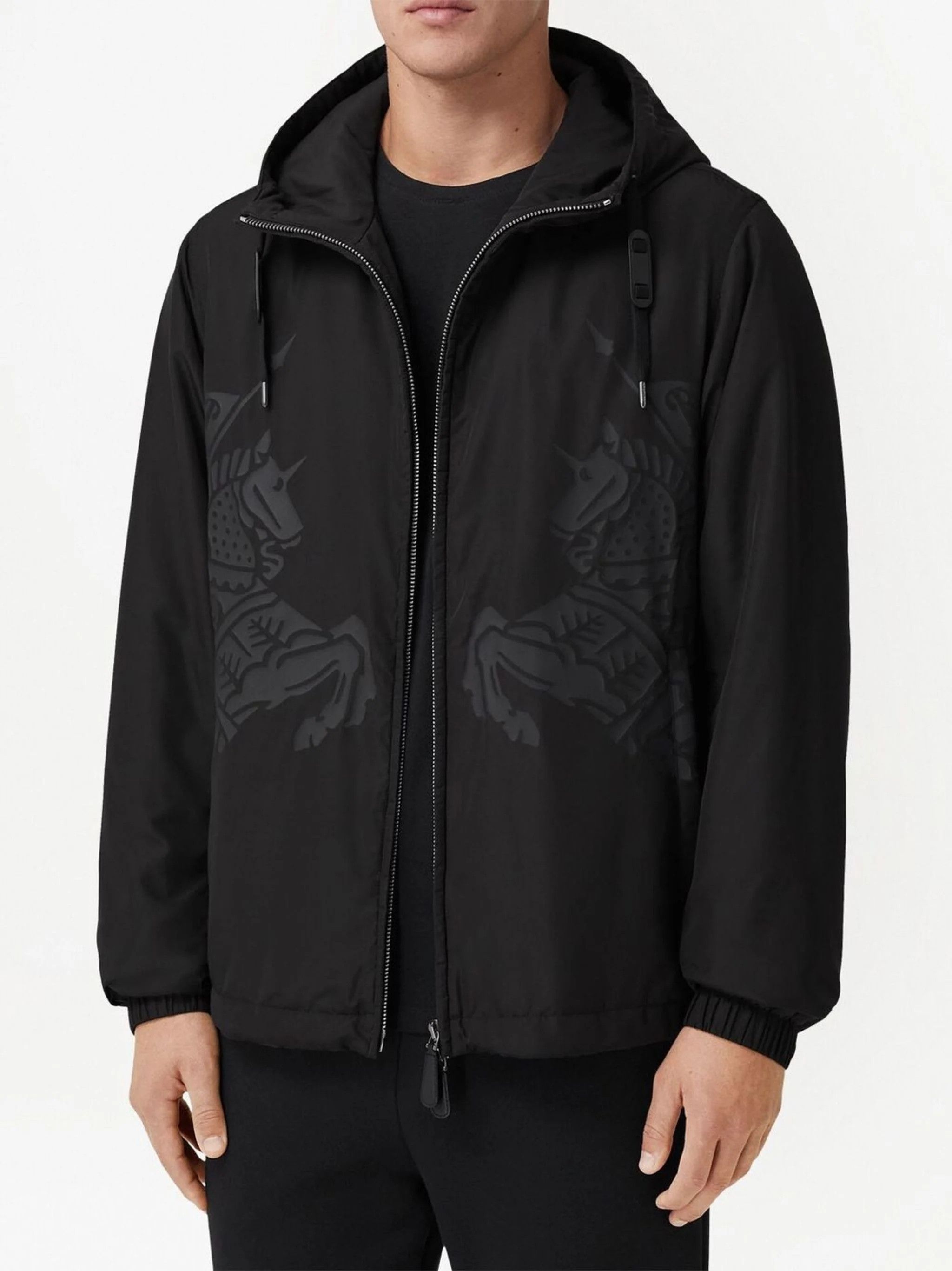 Burberry o1w1db10824 Equestrian Knight Printed Jacket in Black Size US XL / EU 56 / 4 - 3 Thumbnail
