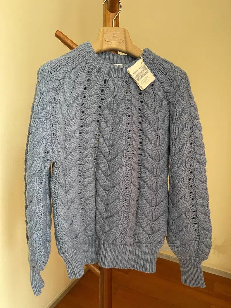 Brunello Cucinelli Brunello Cucinelli Cashmere Hand-Knit Sweater, Knitwear Size S / US 4 / IT 40 - 8 Thumbnail