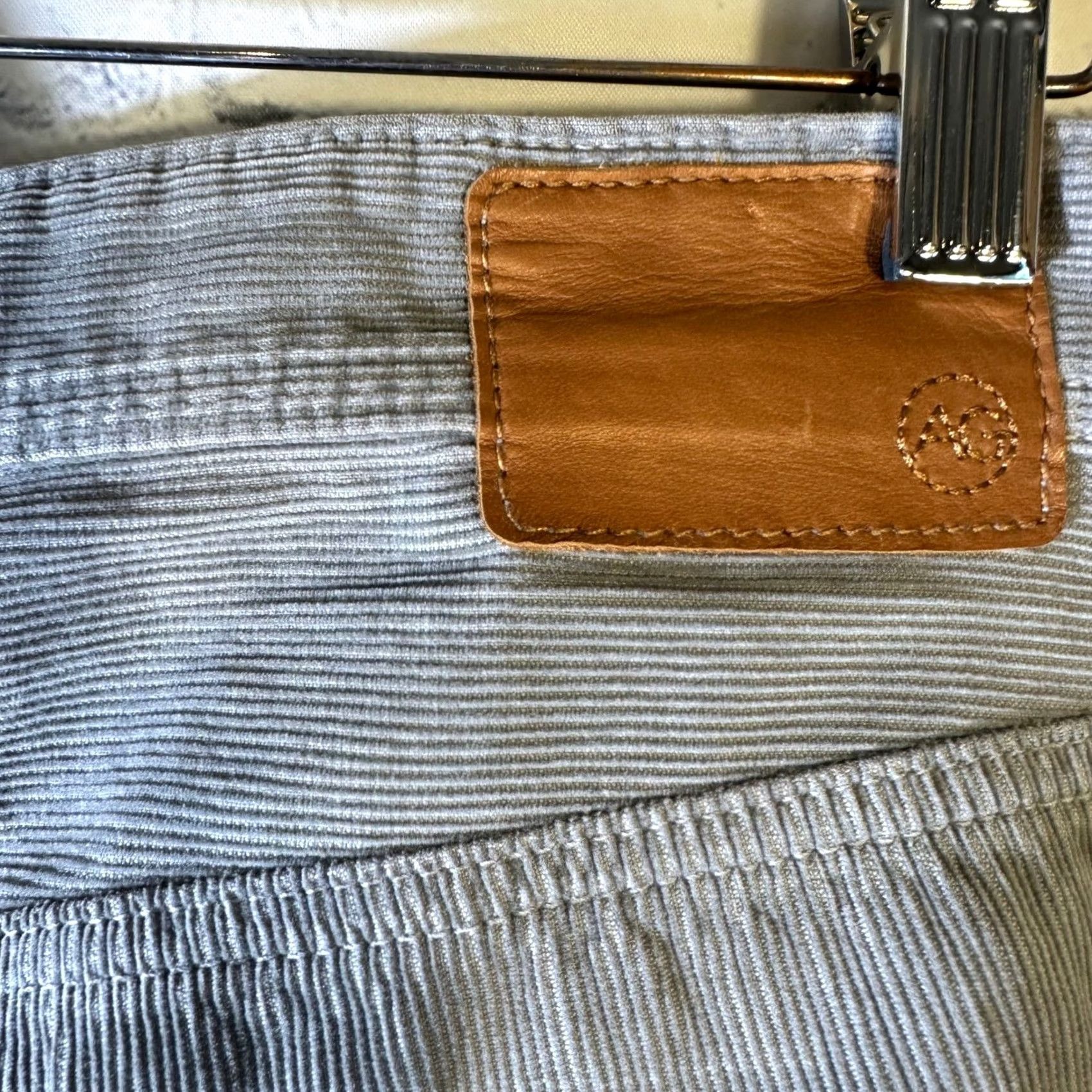 Vintage AG Adriano Goldschmied Mens Grey Corduroy Straight Leg Pants 32 Size US 32 / EU 48 - 7 Thumbnail