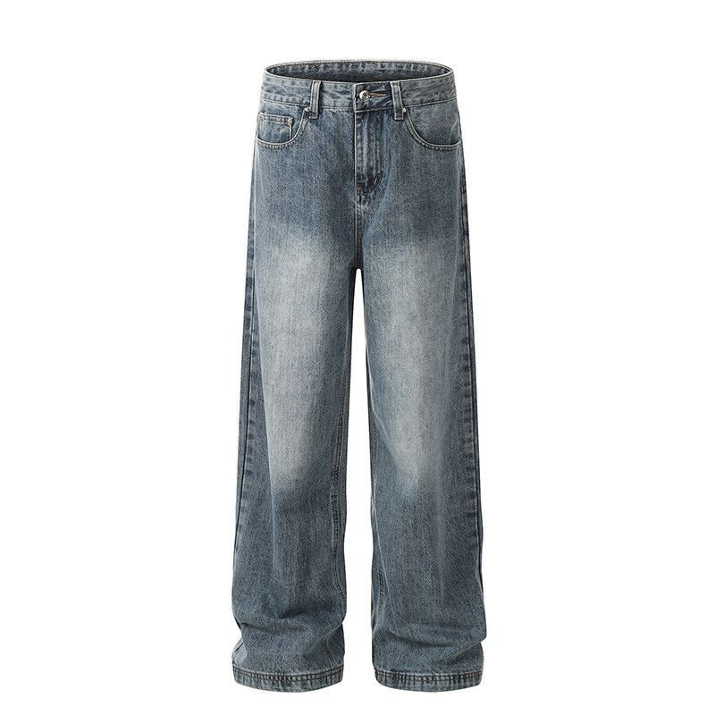 Jean Vintage washed distressed wide-leg cleanfit straight jeans Size US 32 / EU 48 - 1 Thumbnail
