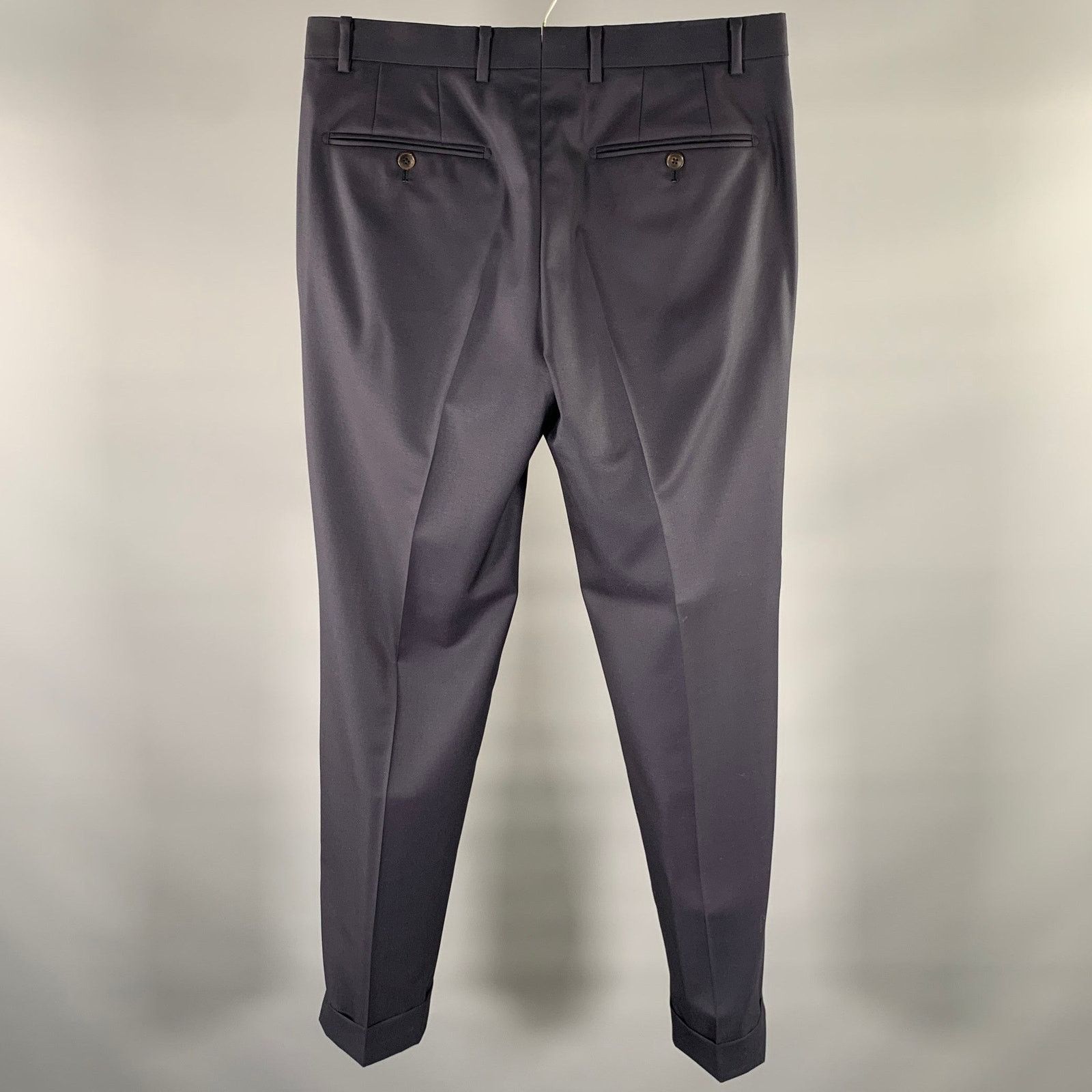Other ATELIER MUNRO Size 32 Navy Wool Slim Fit Dress Pants Size US 32 / EU 48 - 2 Thumbnail