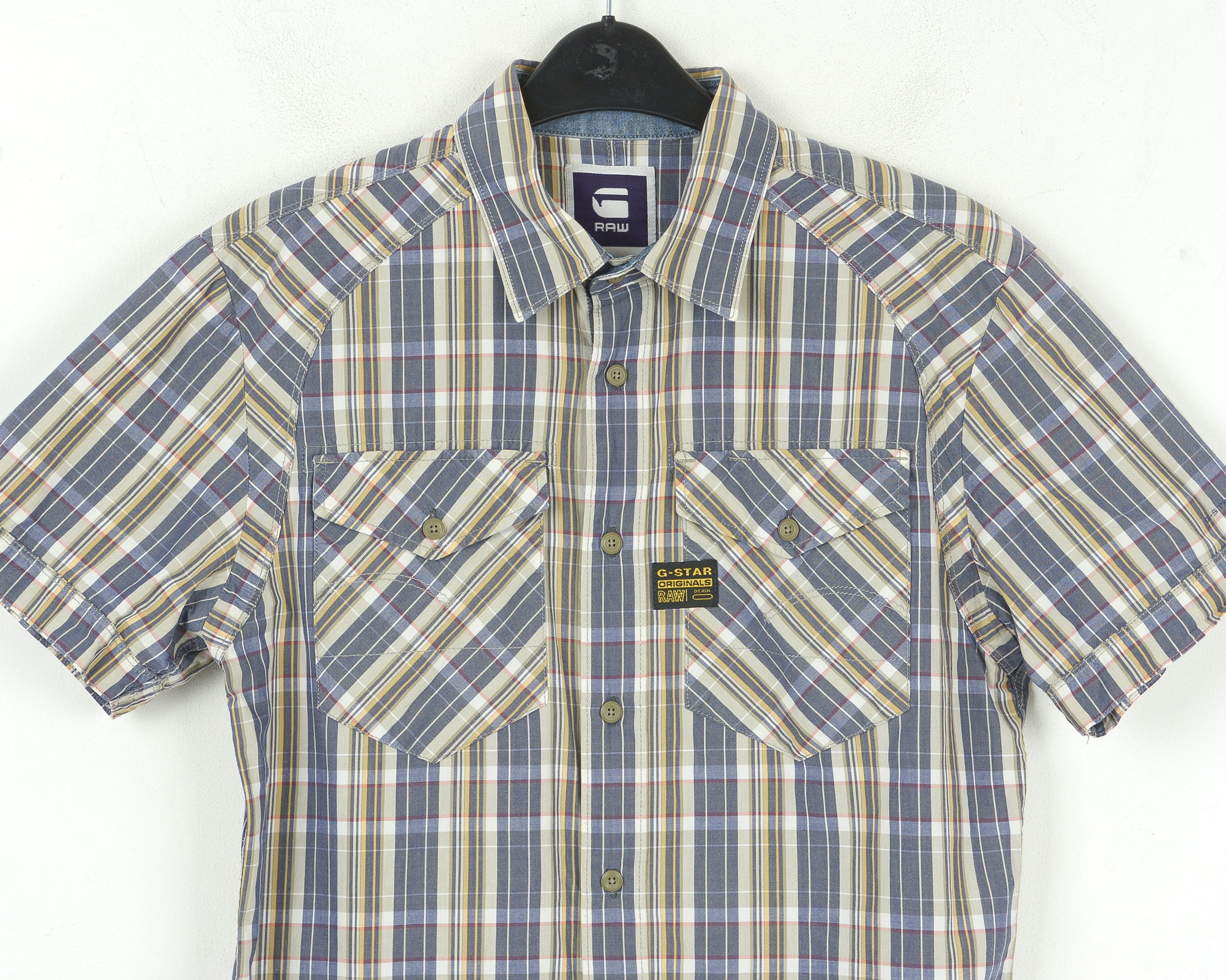 G-Star Arizona Cross Shirt Casual Short Sleeve Tartan Button Top Size US L / EU 52-54 / 3 - 2 Thumbnail