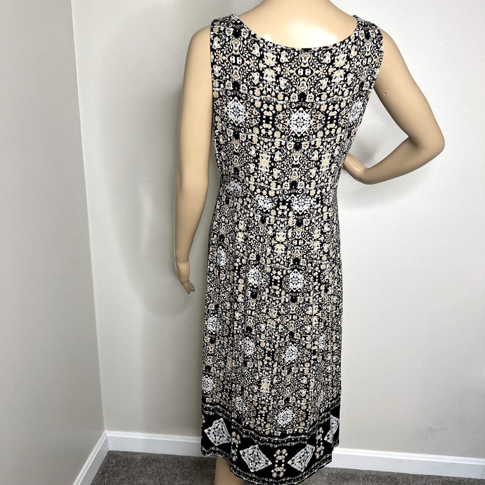 Other St John's Bay Black Patterned Tank Dress Size L / US 10 / IT 46 - 3 Thumbnail