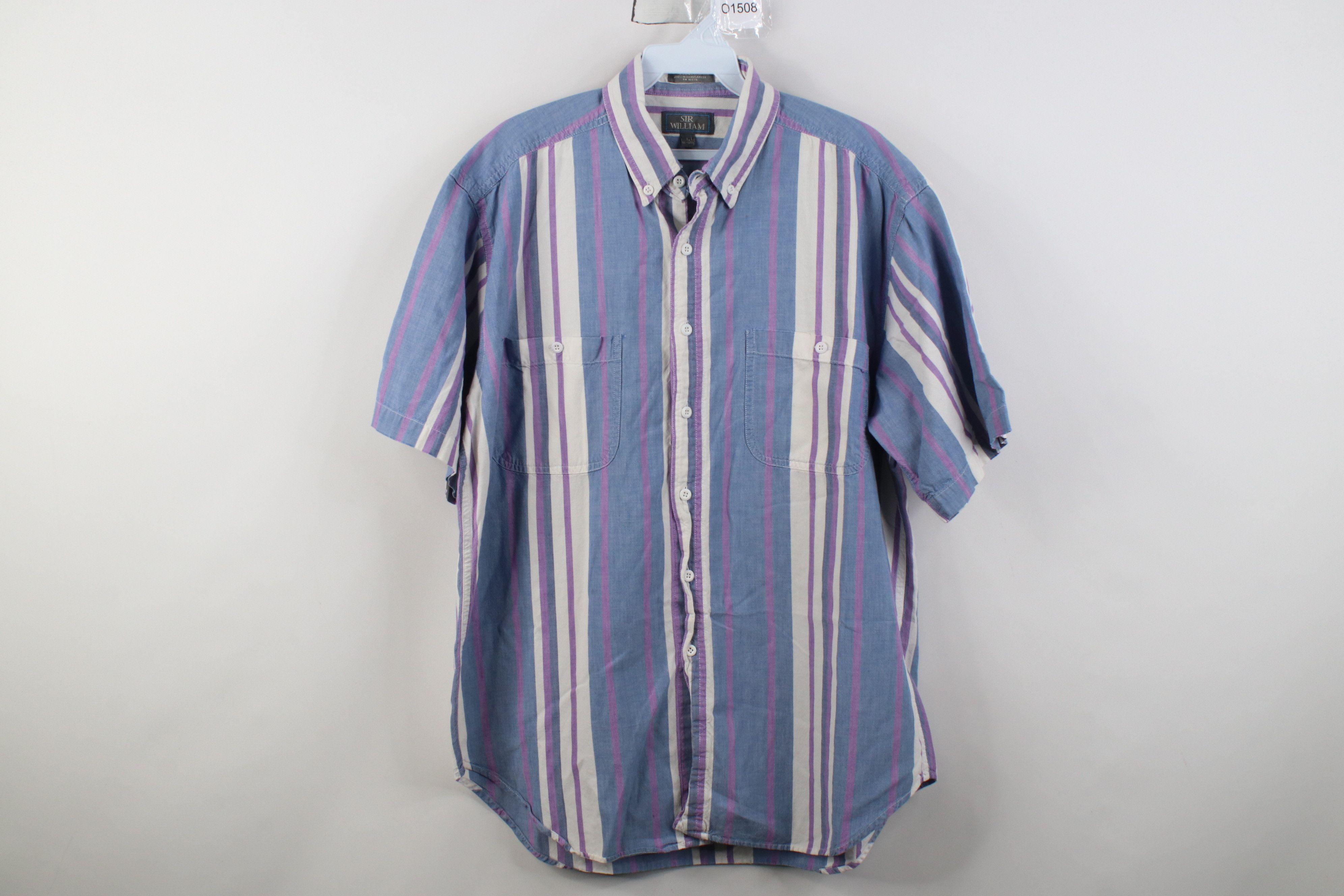 Vintage Vintage 90s Streetwear Block Short Sleeve Button Down Shirt Size US L / EU 52-54 / 3 - 1 Thumbnail