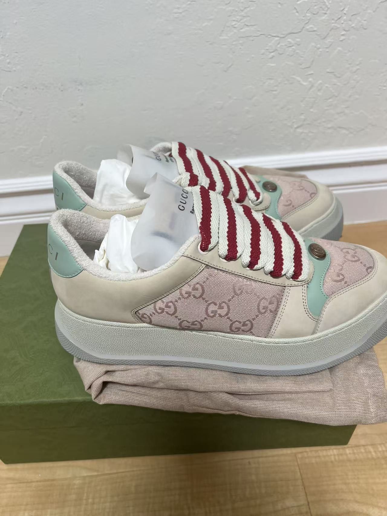 Gucci Gucci Screener GG Monogram Beige Pink (Women's) Size US 10.5 / IT 40.5 - 3 Thumbnail