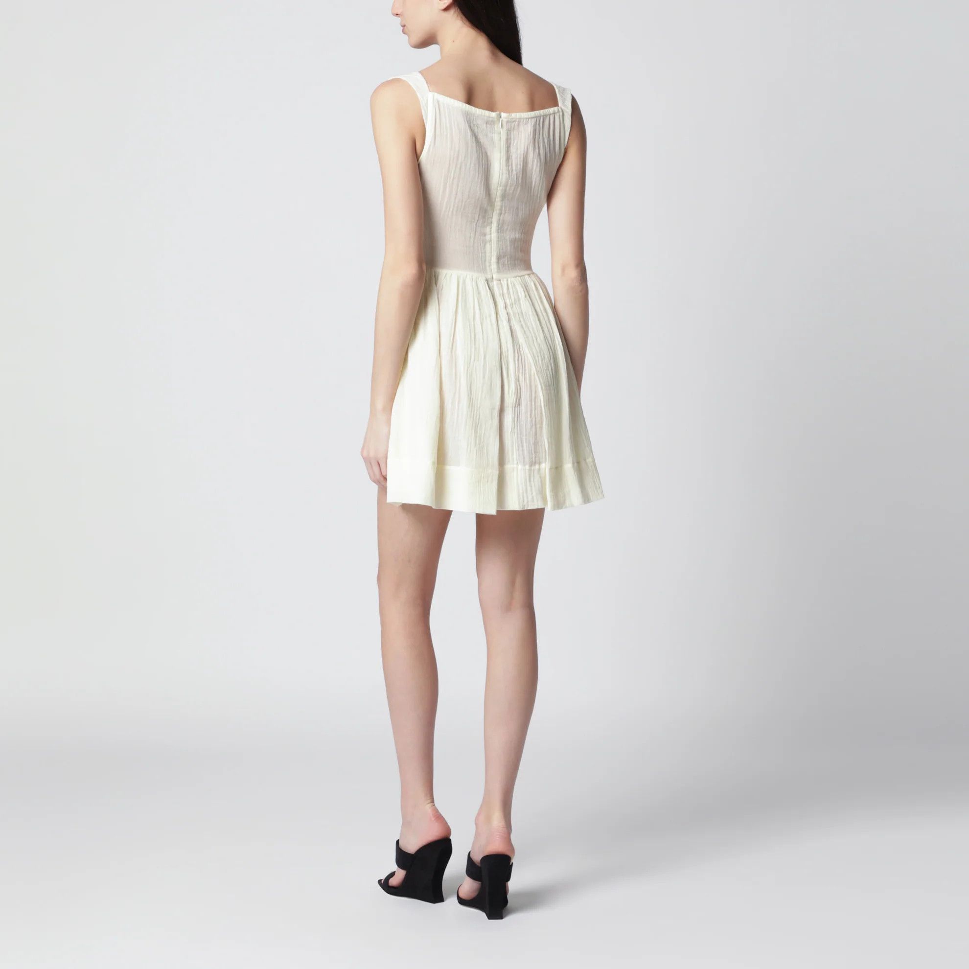 Vivienne Westwood o1d2blof0526 Sunday Cotton Mini Dress in Beige Size M / US 6-8 / IT 42-44 - 3 Thumbnail