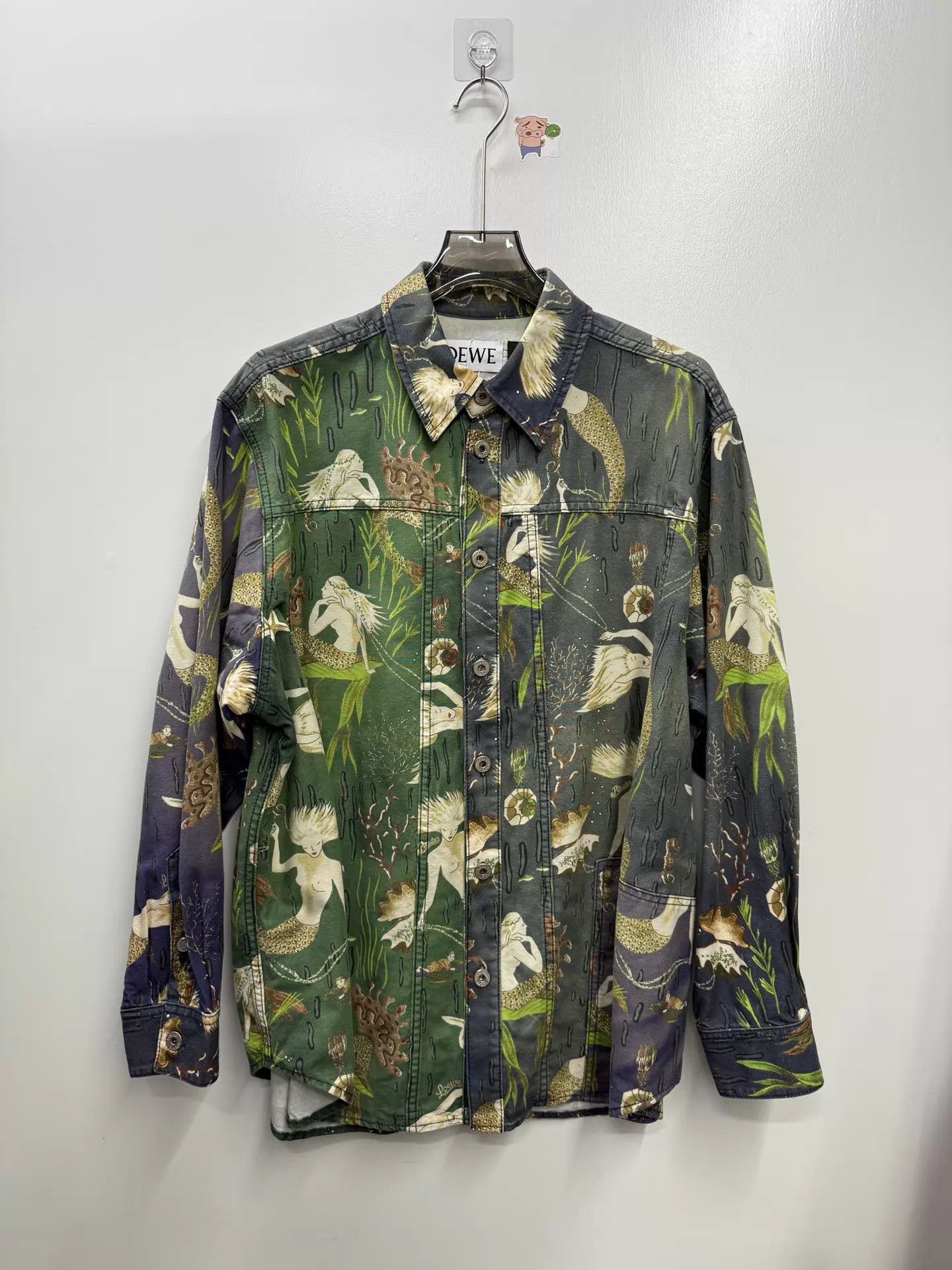 Loewe Mermaid Print Long Sleeve Button-Up Shirt Size US L / EU 52-54 / 3 - 1 Thumbnail