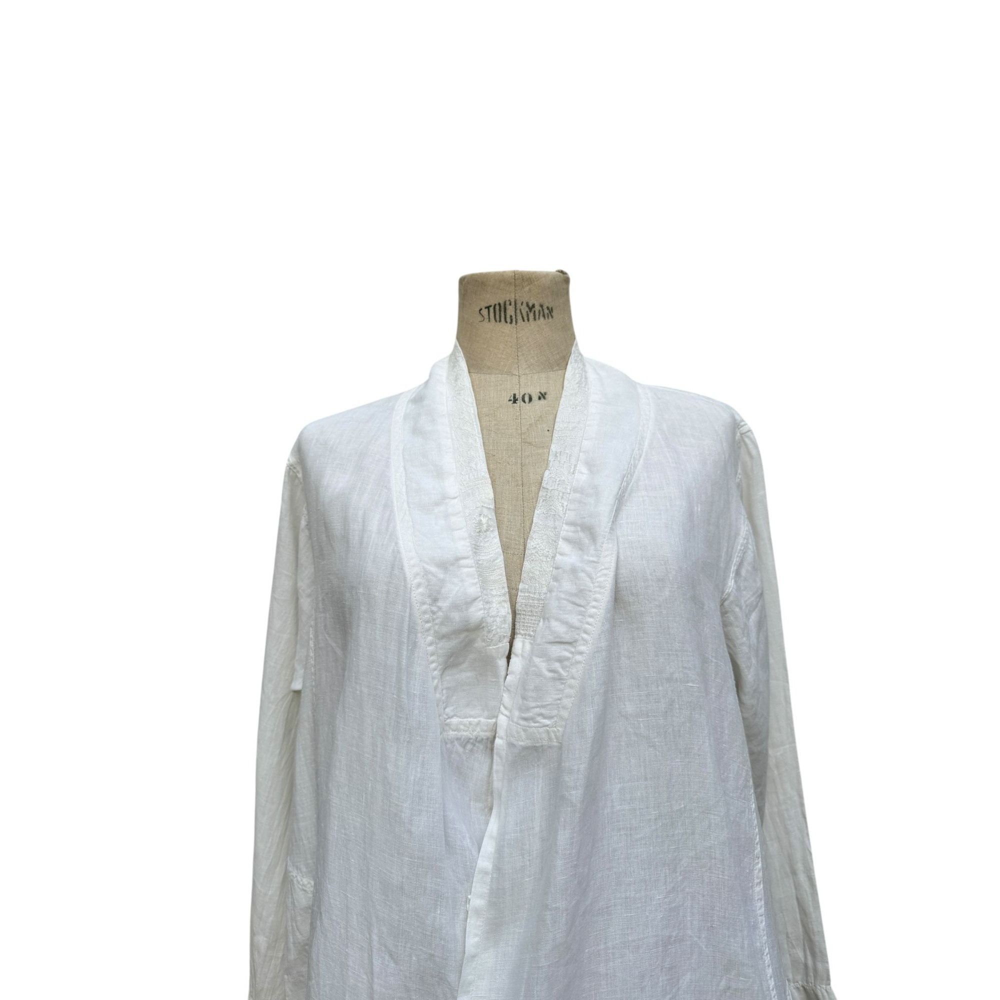Dries Van Noten Vintage 1980s White Linen Jacket Size L / US 10 / IT 46 - 2 Thumbnail