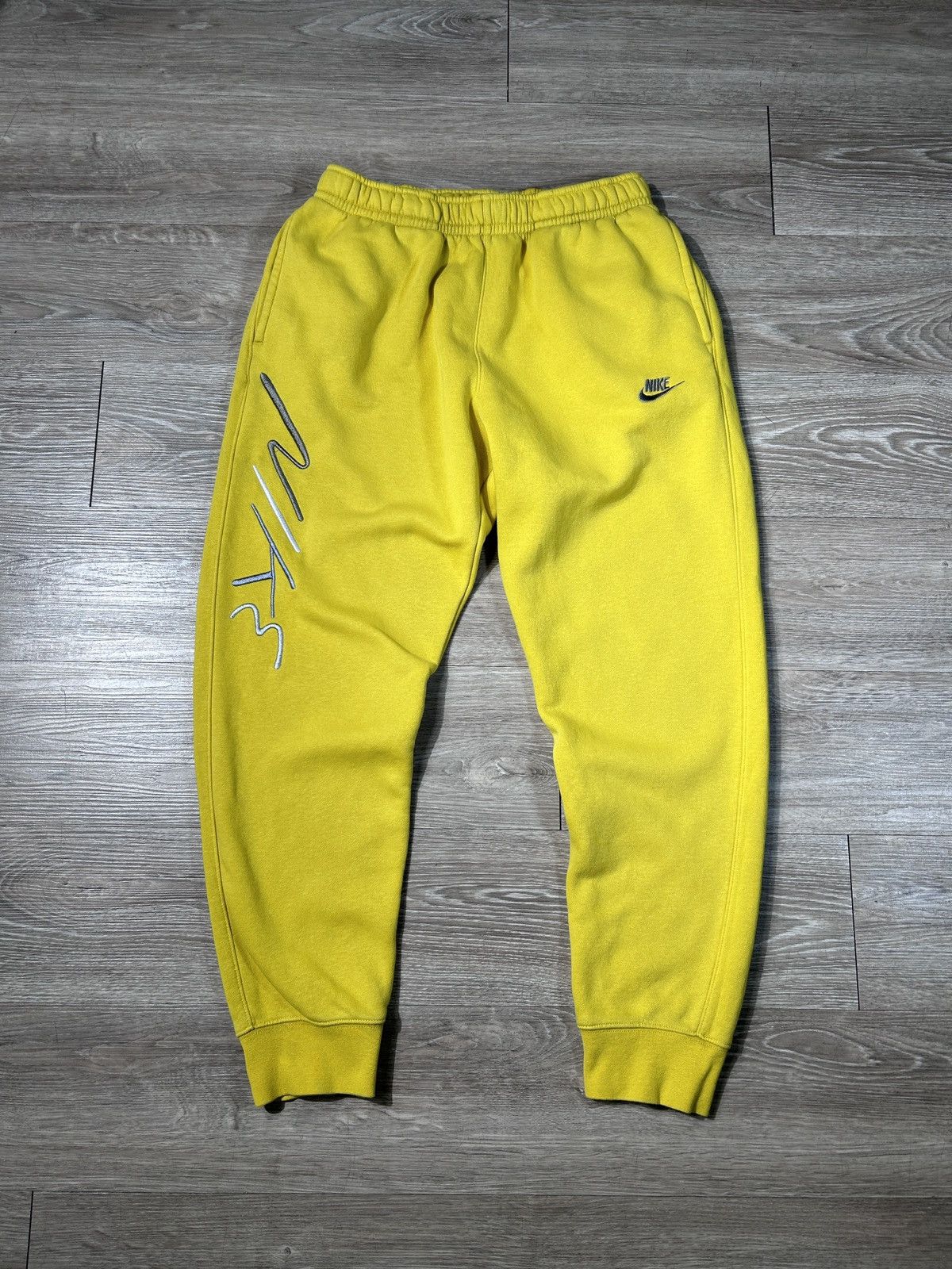 Nike Nike Yellow Fleece Track Pants Size US 32 / EU 48 - 1 Thumbnail