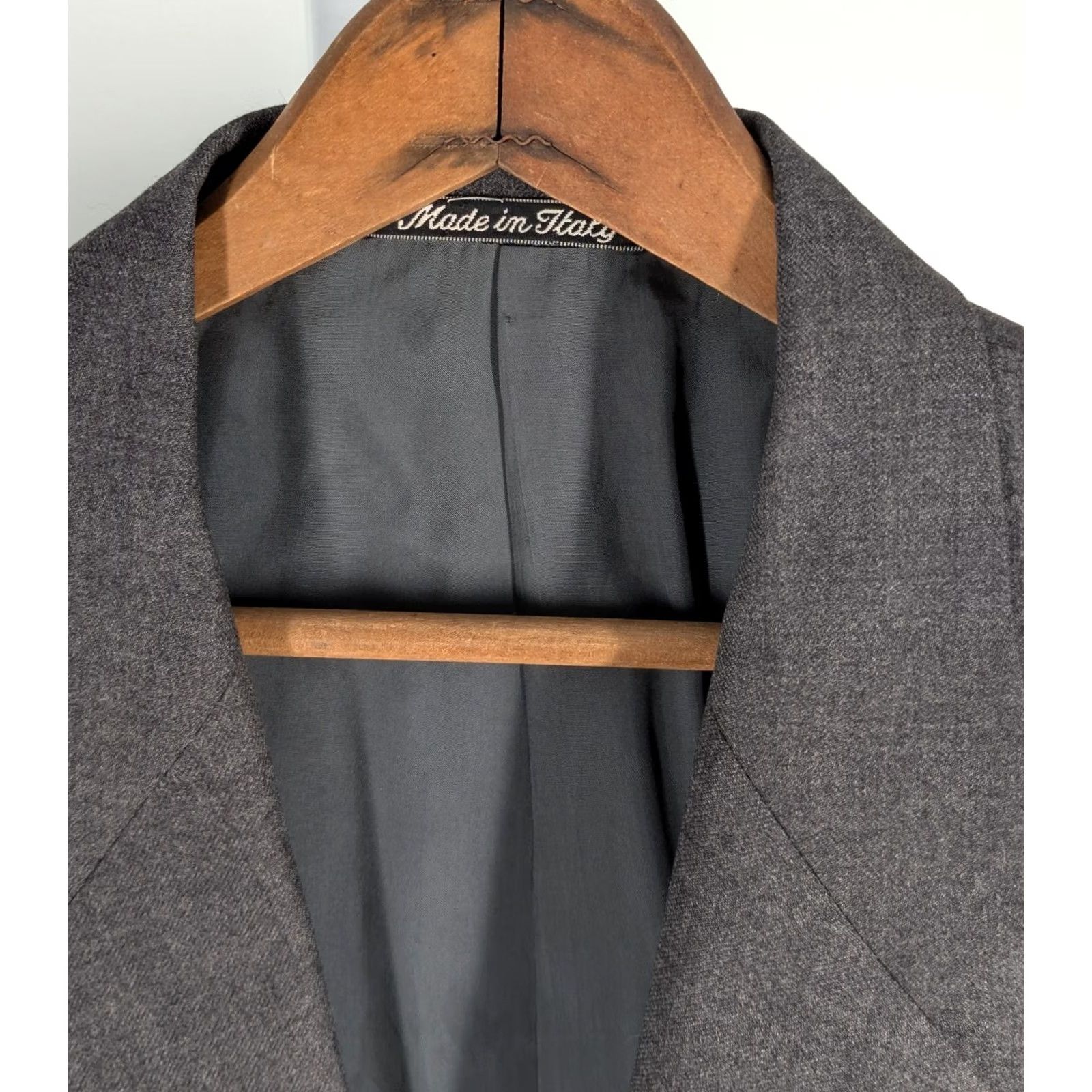 Calvin Klein VINTAGE Calvin Klein Collection Blazer Jacket Mens 42 Regular Wool Gray Italy GFT 90s Contemporary/Office Classic Size 42R - 4 Thumbnail