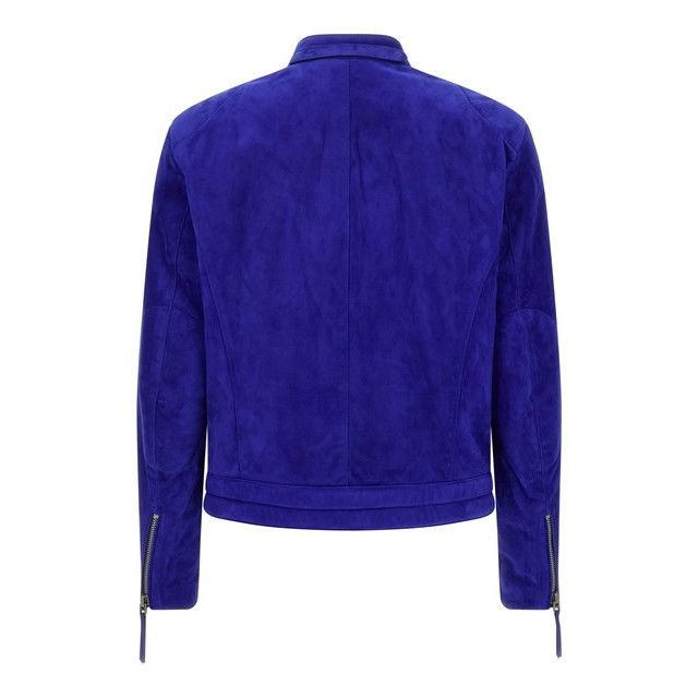 Tom Ford TOM FORD Blue Suede Biker Jacket New & Authentic (Men's size Size US XXL / EU 58 / 5 - 2 Thumbnail
