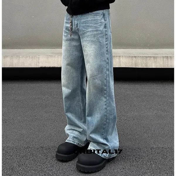 Jean VIBE Blue Baggy Flare Denim Jeans Size US 34 / EU 50 - 6 Thumbnail