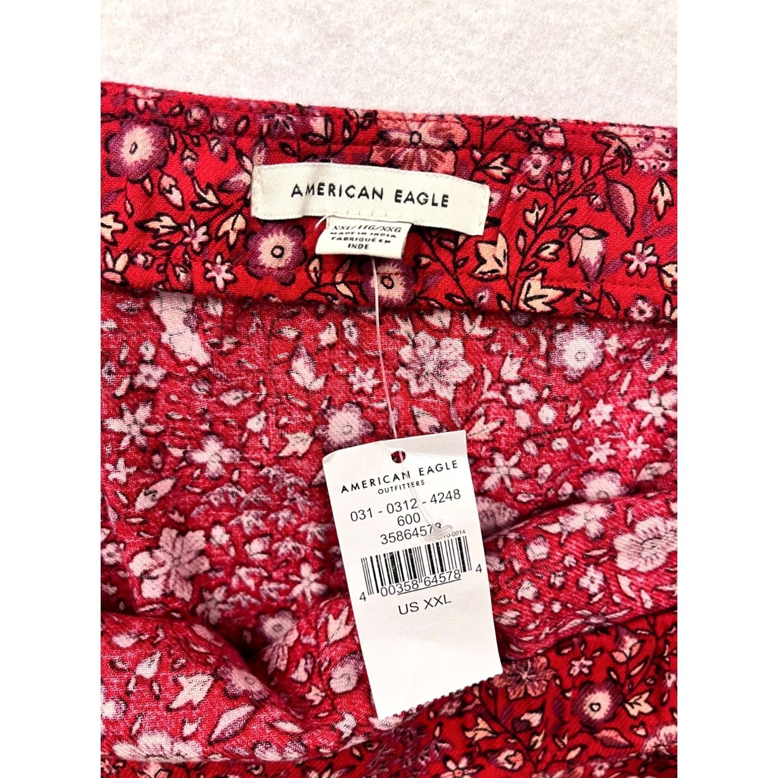 Vintage VINTAGE? Not Vintage. Women’s American Eagle Skirt 2XL Red Mini Short Floral Zipper Slit THe? Size 40" / US 18 - 5 Thumbnail