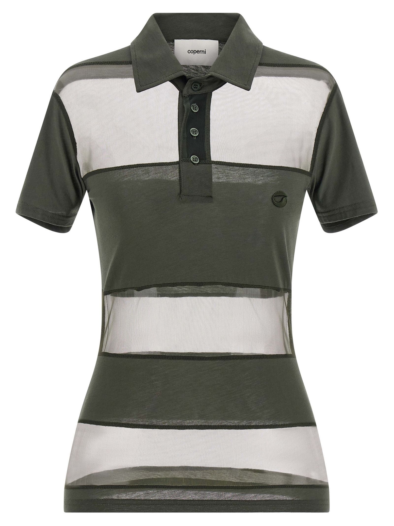 'Sheer Striped' polo shirt