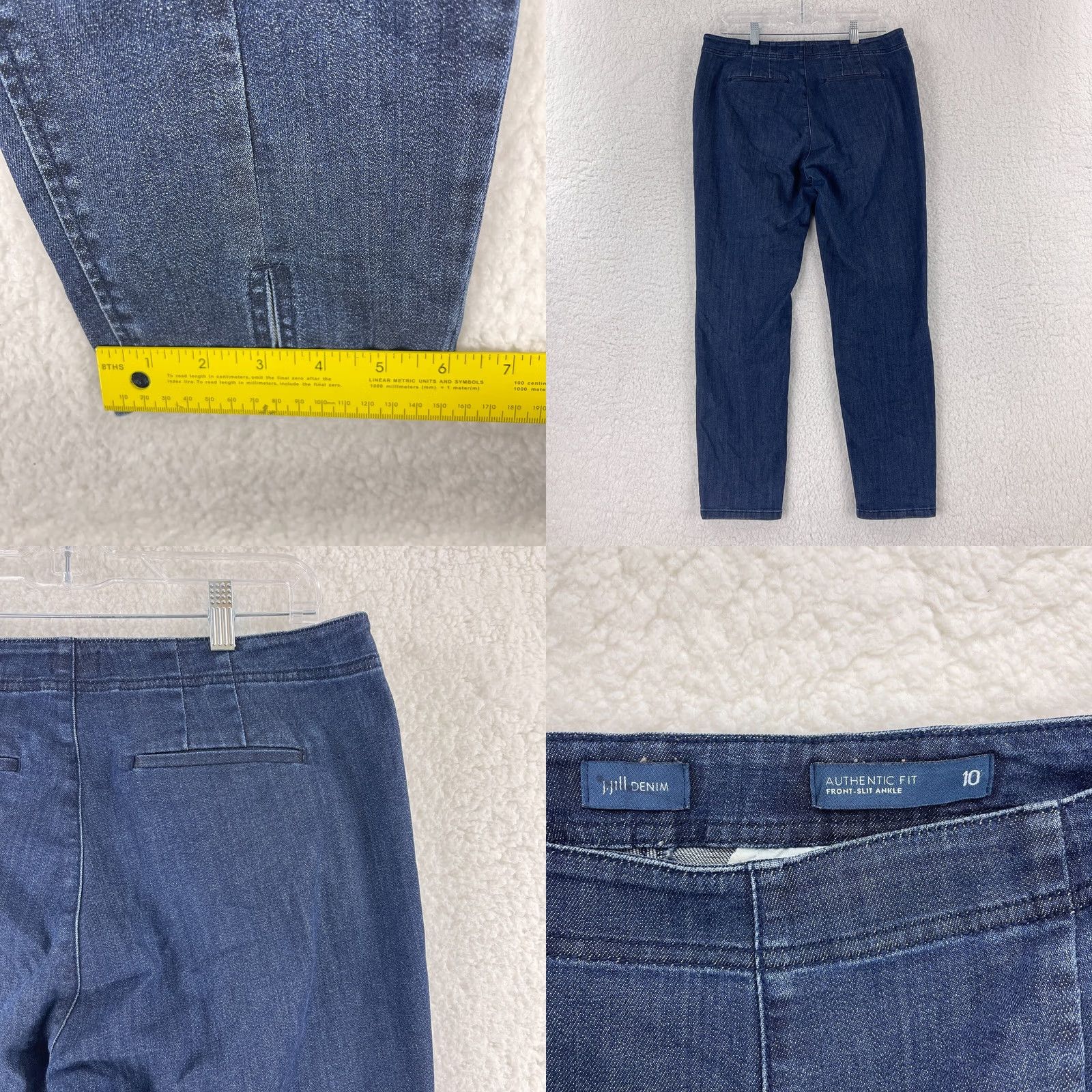 J. Jill J. Jill Jeans Womens 10 Blue Denim Front-Slit Ankle Mid Rise Authentic Fit Modern Bohemian City Preppy Regular Womens Jeans 10 Blue Denim Size 32" / US 10 / IT 46 - 9 Thumbnail