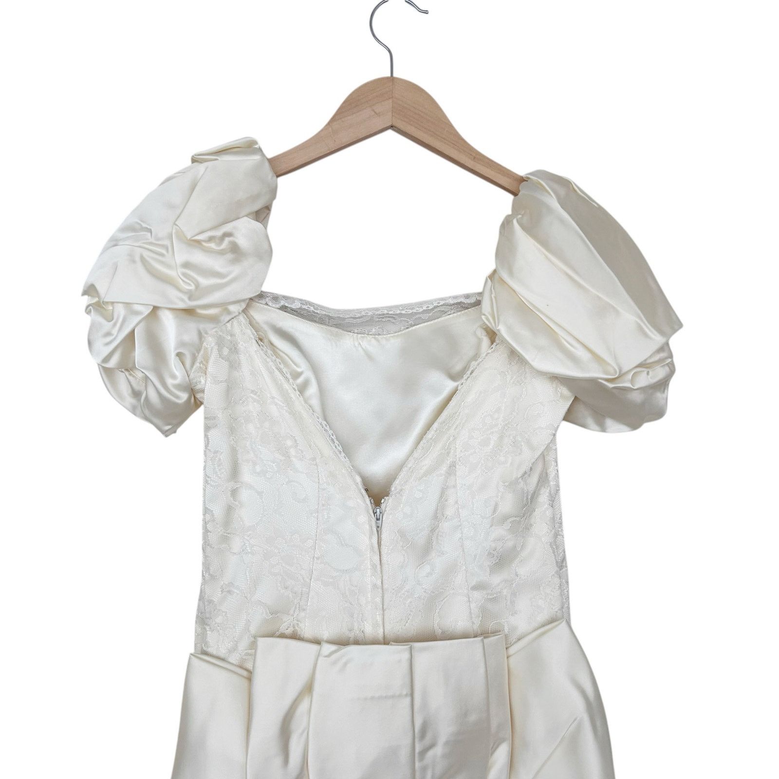 Vintage Vintage 80s Union Made Puff Sleeve Wedding Dress Sz 8 Size M / US 6-8 / IT 42-44 - 6 Thumbnail