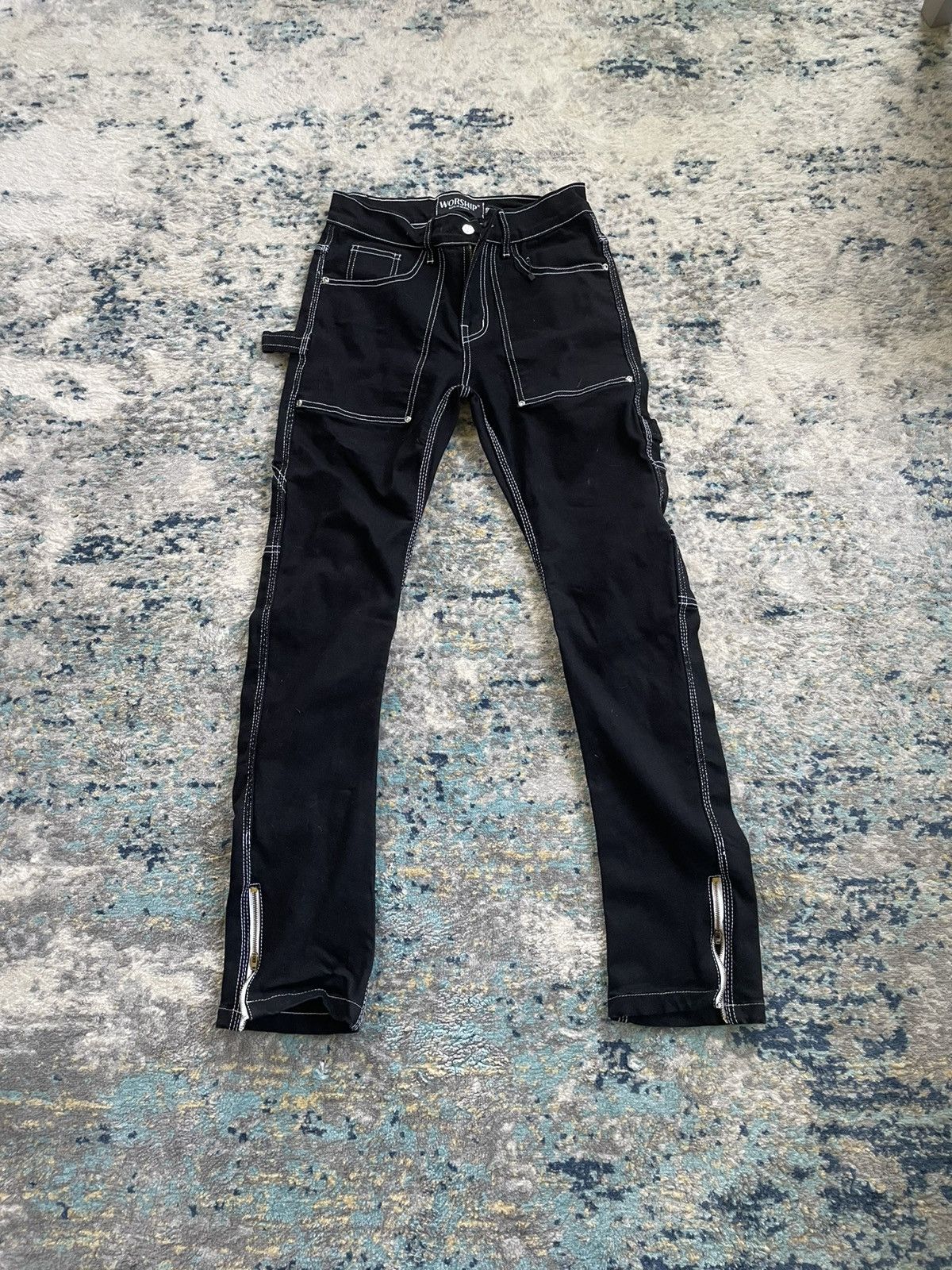 Other Black Worship Flare Jeans Size US 30 / EU 46 - 1 Thumbnail