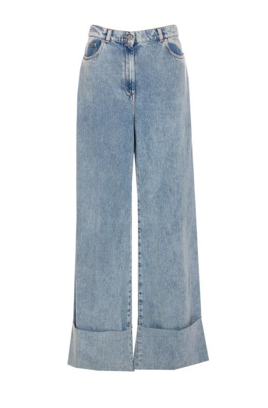 Lanvin LANVIN Women Straight Pants TR0310 D08722 Blue Size 27" / US 4 / IT 40 - 1 Thumbnail