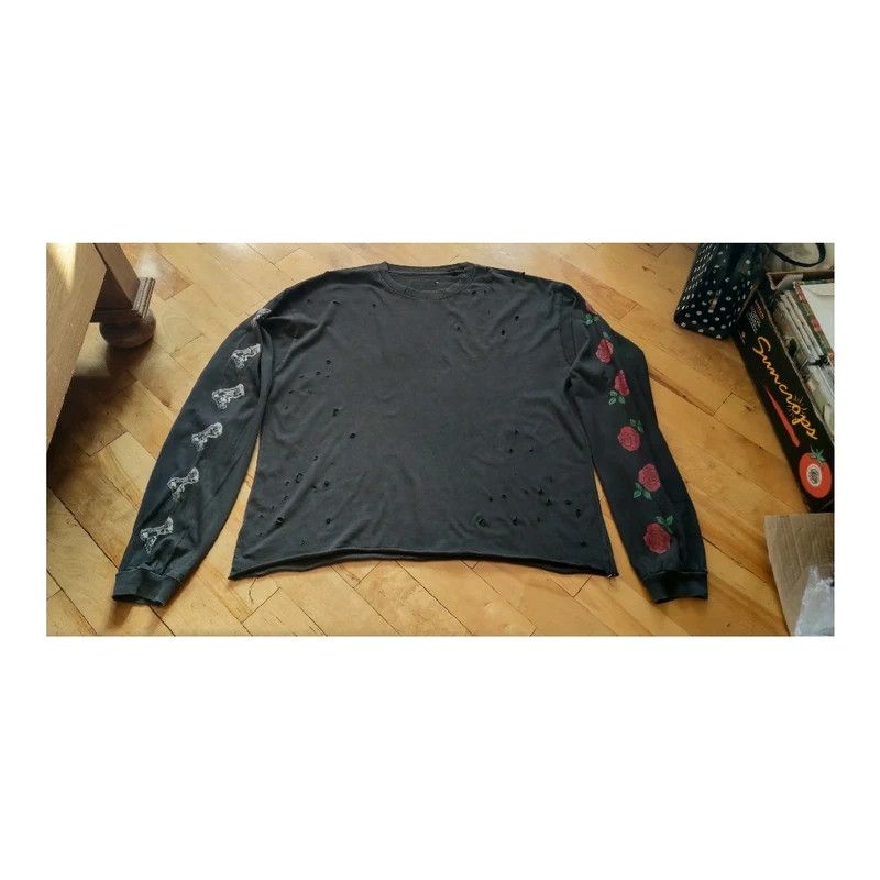 Vintage Custom Distressed Shirt w Guns n' Roses Boxy Alt Goth opium Size US L / EU 52-54 / 3 - 4 Thumbnail