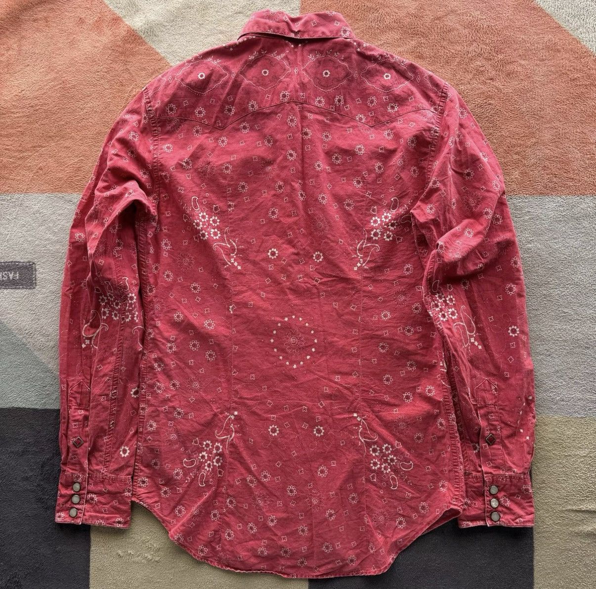 RRL Ralph Lauren RRL Ralph Lauren Double RL Red Paisley Western Shirt K22 Size US S / EU 44-46 / 1 - 6 Thumbnail