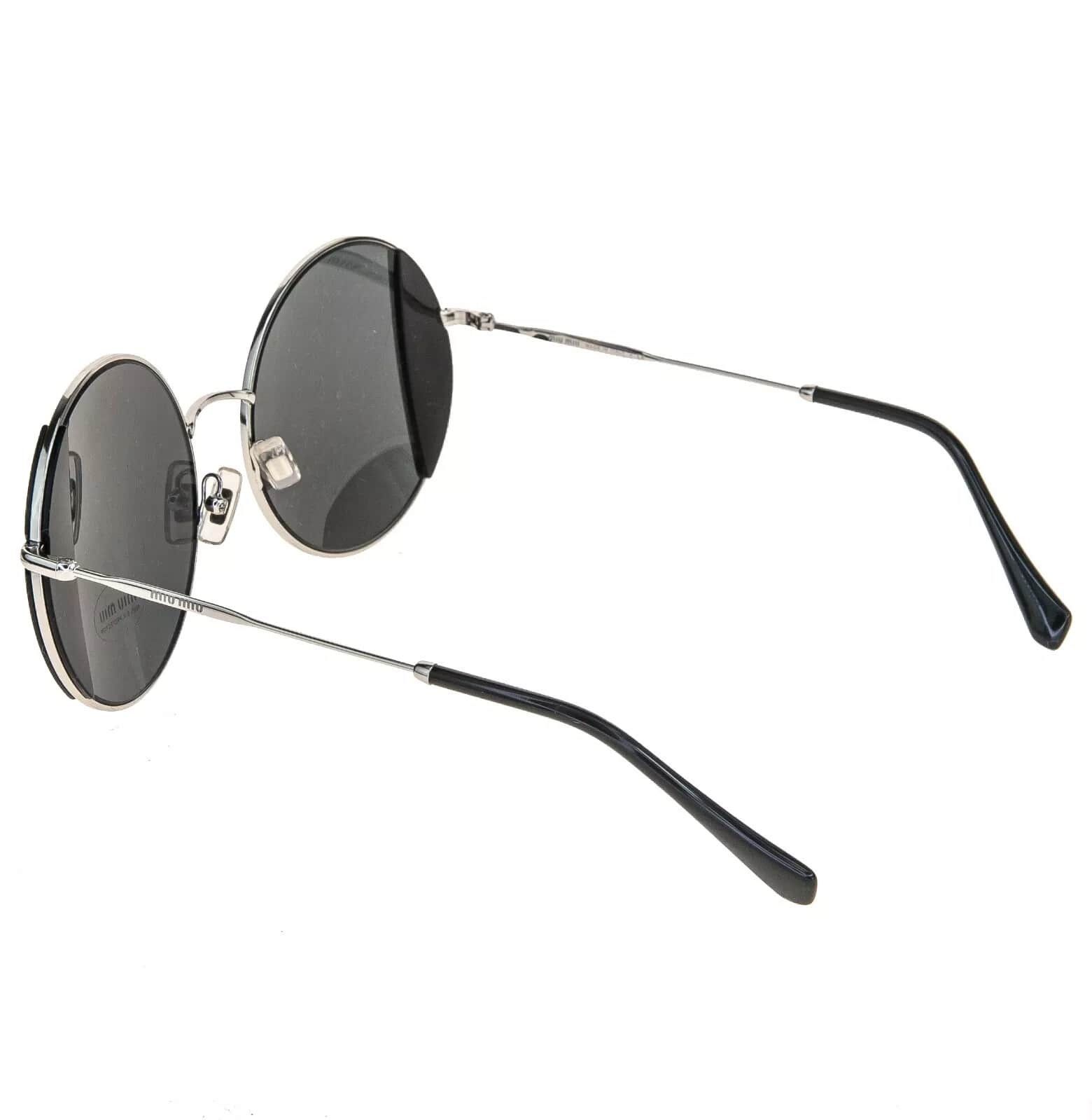 Miu Miu MIU MIU CORE MU57VS Silver Black Geometric Round Metal 57V Size ONE SIZE - 5 Thumbnail