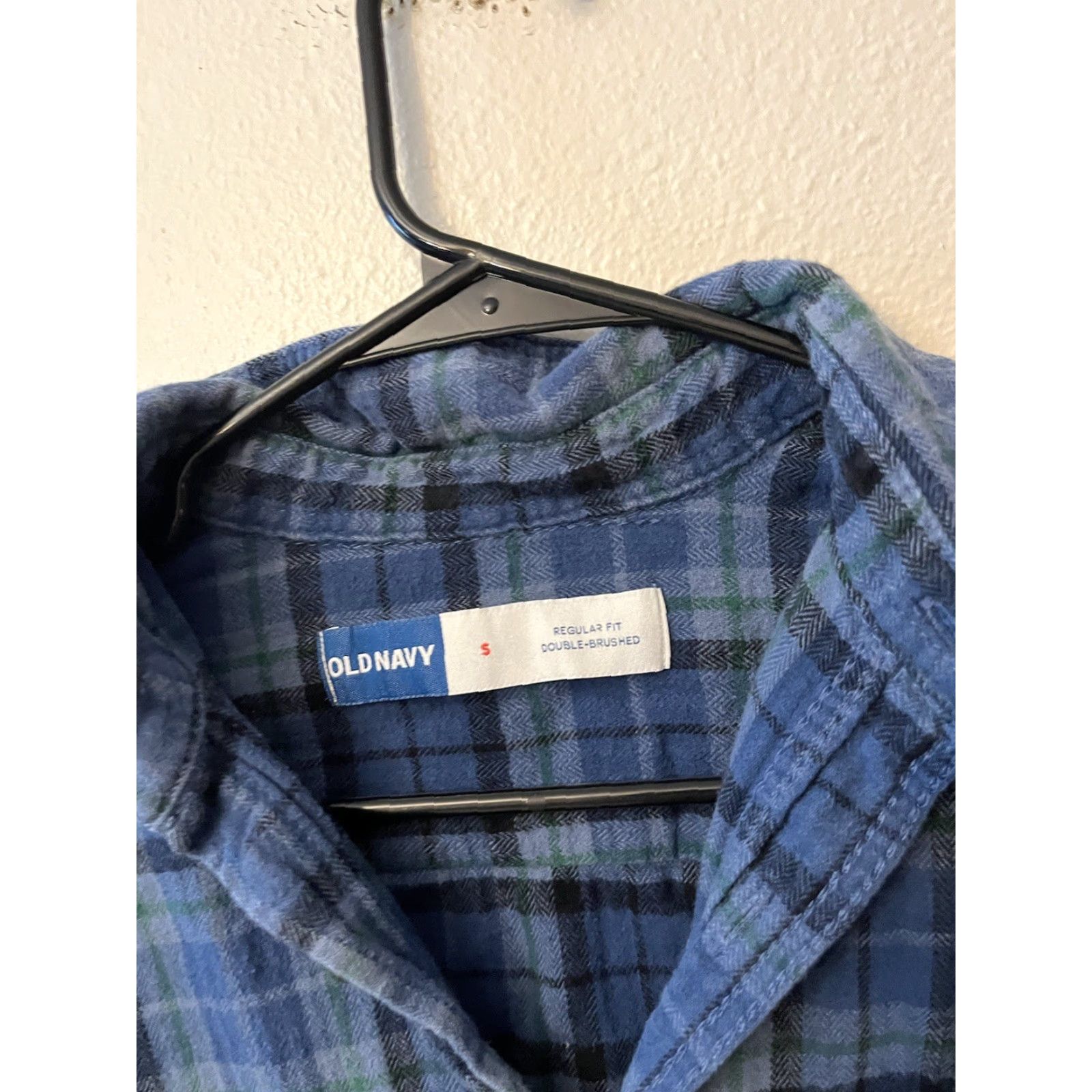 Old Navy Old Navy Shirt Mens Small Blue Plaid Flannel Double Brushed Regular Fit Size US S / EU 44-46 / 1 - 2 Thumbnail