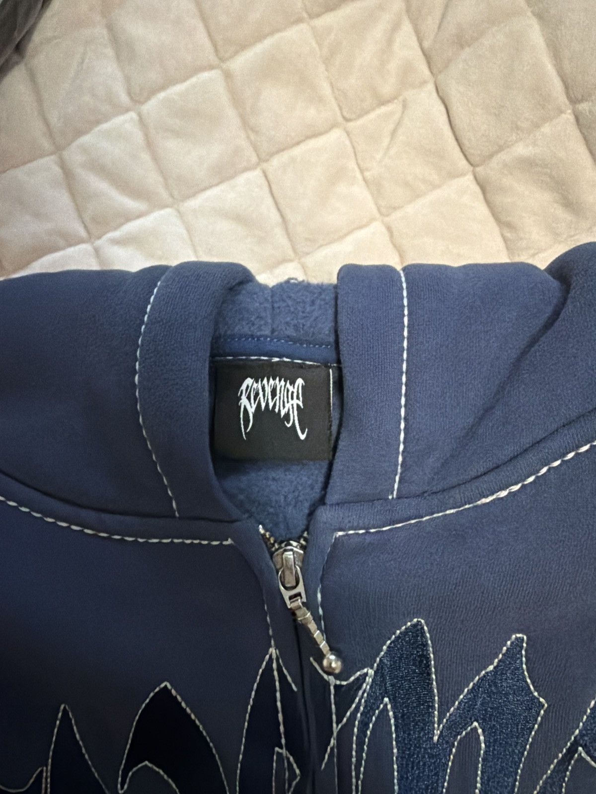 Revenge Revenge Blue Zip Contrast Hoodie Size US L / EU 52-54 / 3 - 5 Thumbnail