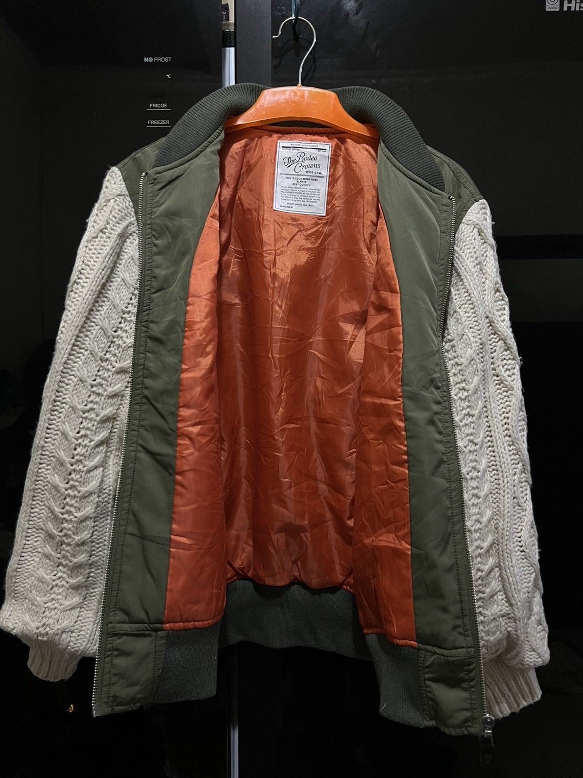 Japanese Brand Vintage The Rodeo Crown Japan Knit Sleeves Bomber Jacket Size US S / EU 44-46 / 1 - 6 Thumbnail