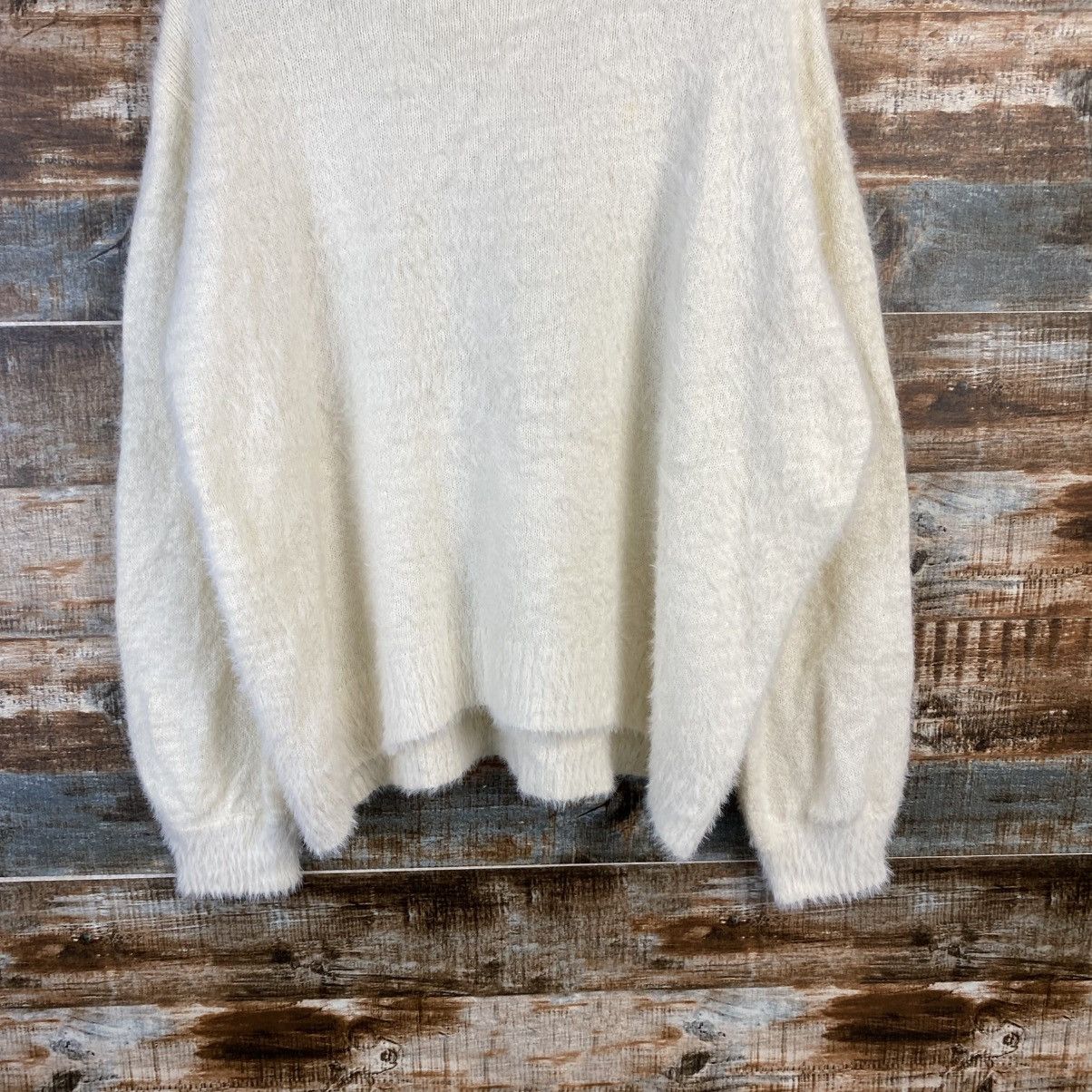 Homespun Knitwear DL Japan fur shaggy vintage White Knitwear #C1081 Size XL / US 12-14 / IT 48-50 - 3 Thumbnail