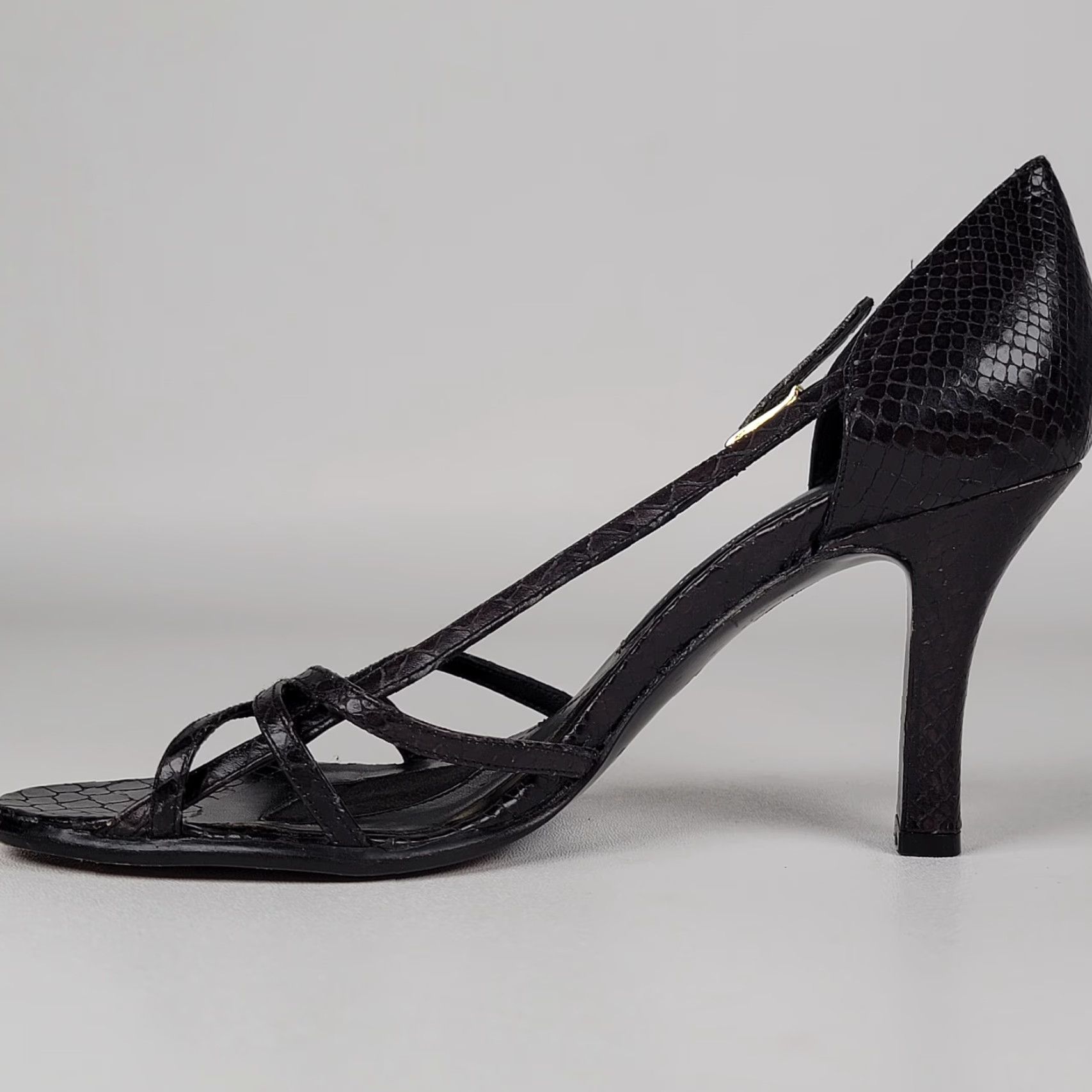 Evan Picone VINTAGE Evan Picone Snakeskin Pumps Women's Size 8 Black Leather Stiletto Heel High 3-3.9in Woman Size US 8 / IT 38 - 4 Thumbnail