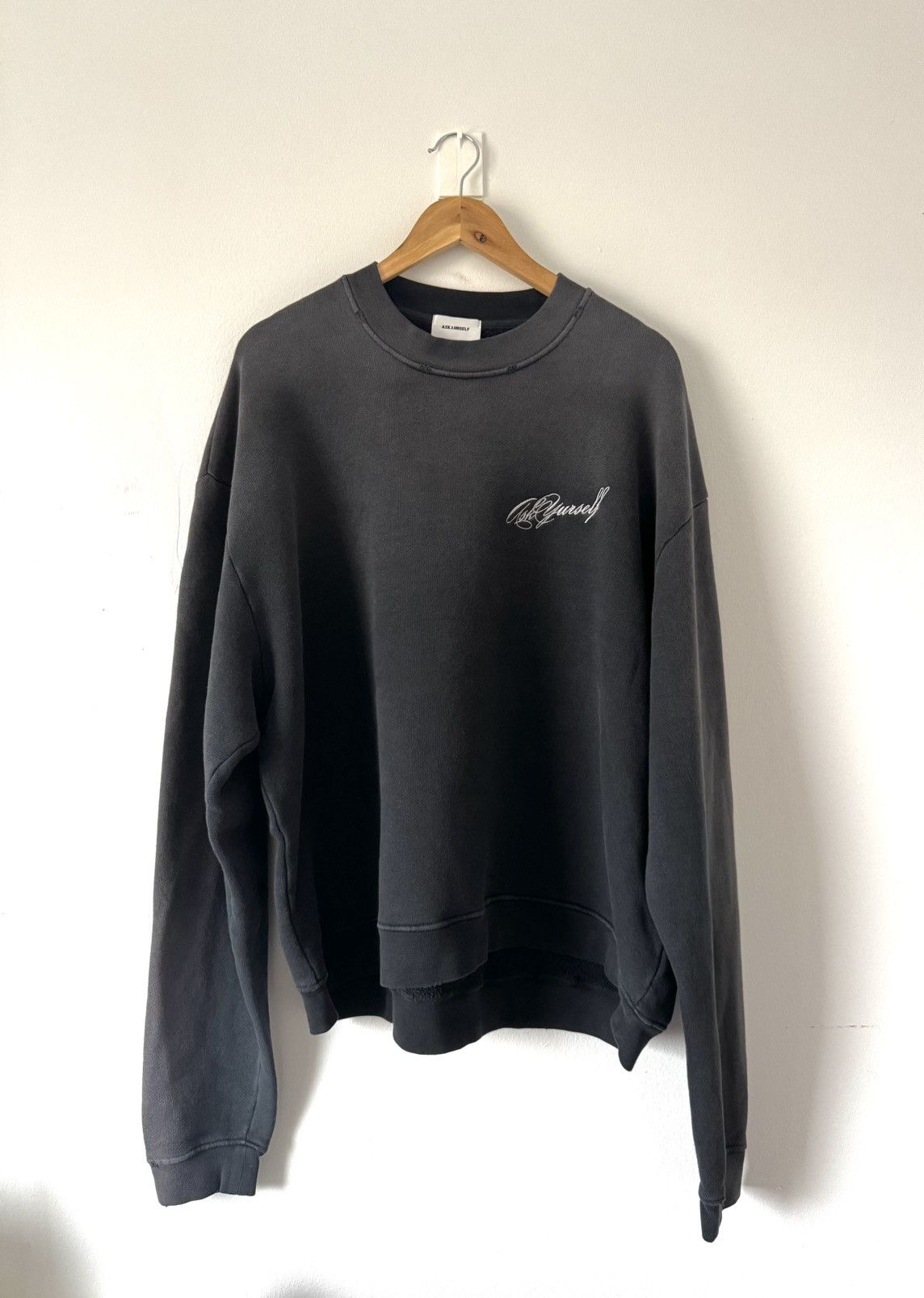 Askyurself Askyurself washed dark grey distressed sweatshirt XXL Size US XXL / EU 58 / 5 - 1 Thumbnail