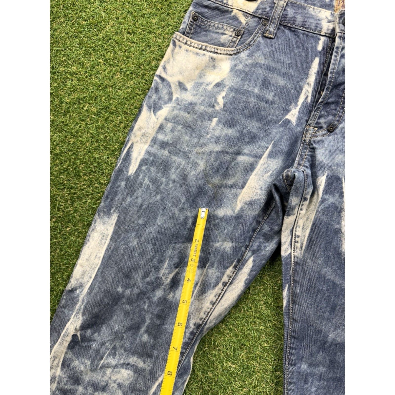 Prps PRPS Jeans Mens 32 Faded Distressed Stretch Denim Blue 90s Designer Jeans Slim Straight Regular 5-Pocket City Grunge Hipster Size US 32 / EU 48 - 5 Thumbnail