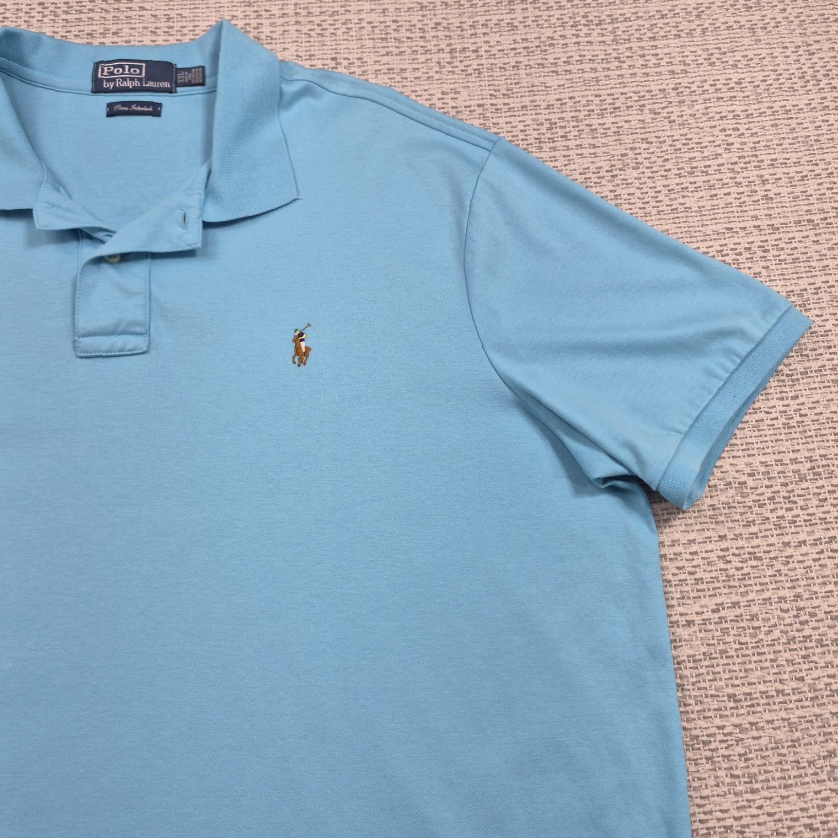 Polo Ralph Lauren Polo Ralph Lauren Polo Shirt Mens 2XL Blue Pima Interlock Solid Knit Casual Shirt Size US XXL / EU 58 / 5 - 2 Thumbnail