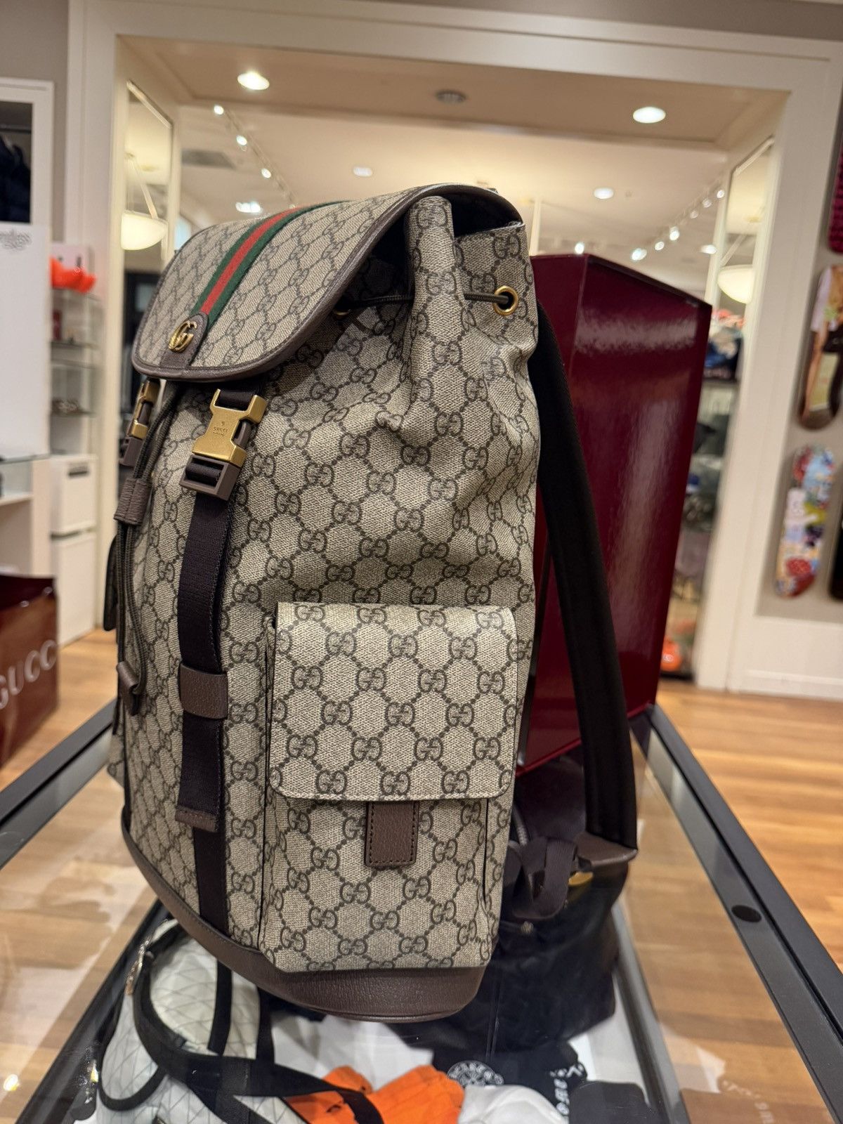 Gucci Gucci Ophidia GG Canvas Large Backpack Size ONE SIZE - 4 Thumbnail