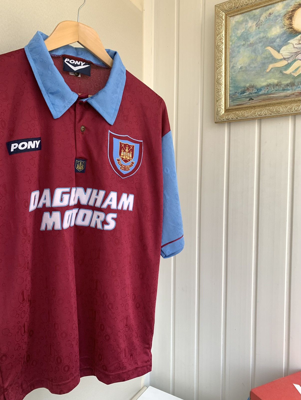 PONY Pony West Ham United FC Vintage 1995-1997 Home Shirt Size M Size US M / EU 48-50 / 2 - 2 Thumbnail